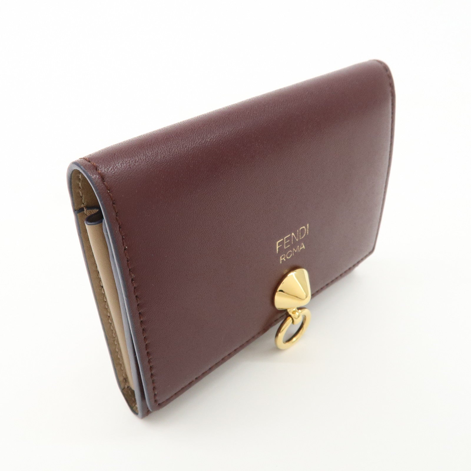 FENDI By The Way Leather Card Case Bordeaux 3M0217