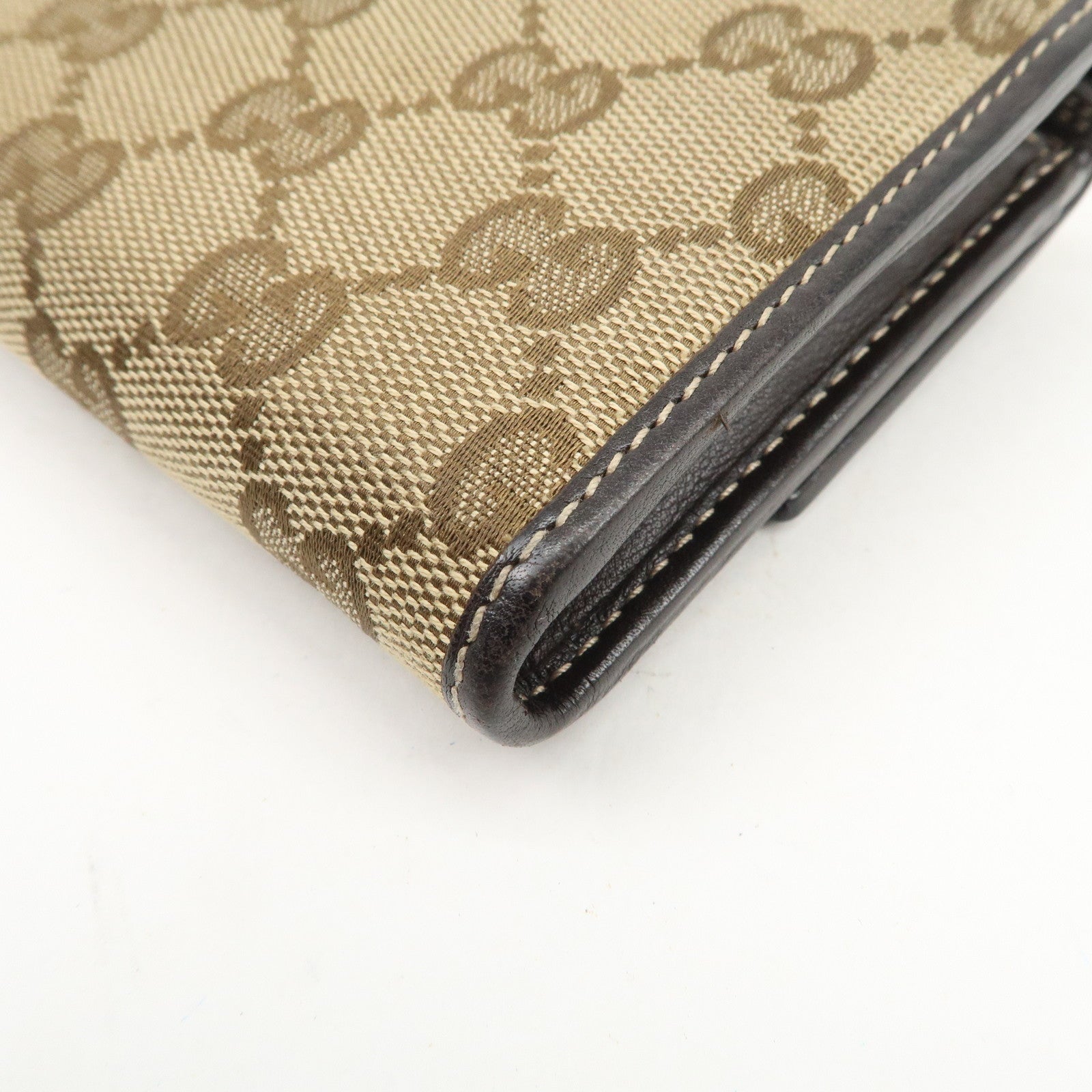 GUCCI Lovely Heart GG Canvas Leather Long Wallet Brown 251861