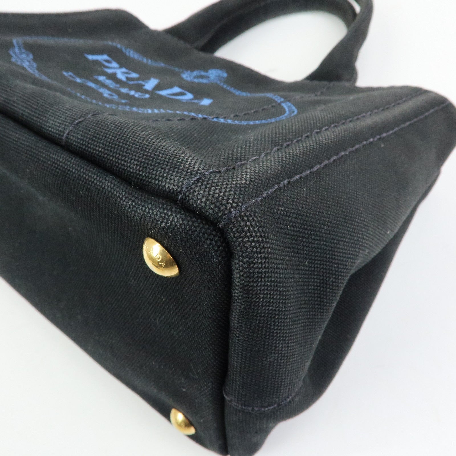 PRADA Triangle Logo Canapa Mini Canvas 2Way Bag Hand Bag 1BG439