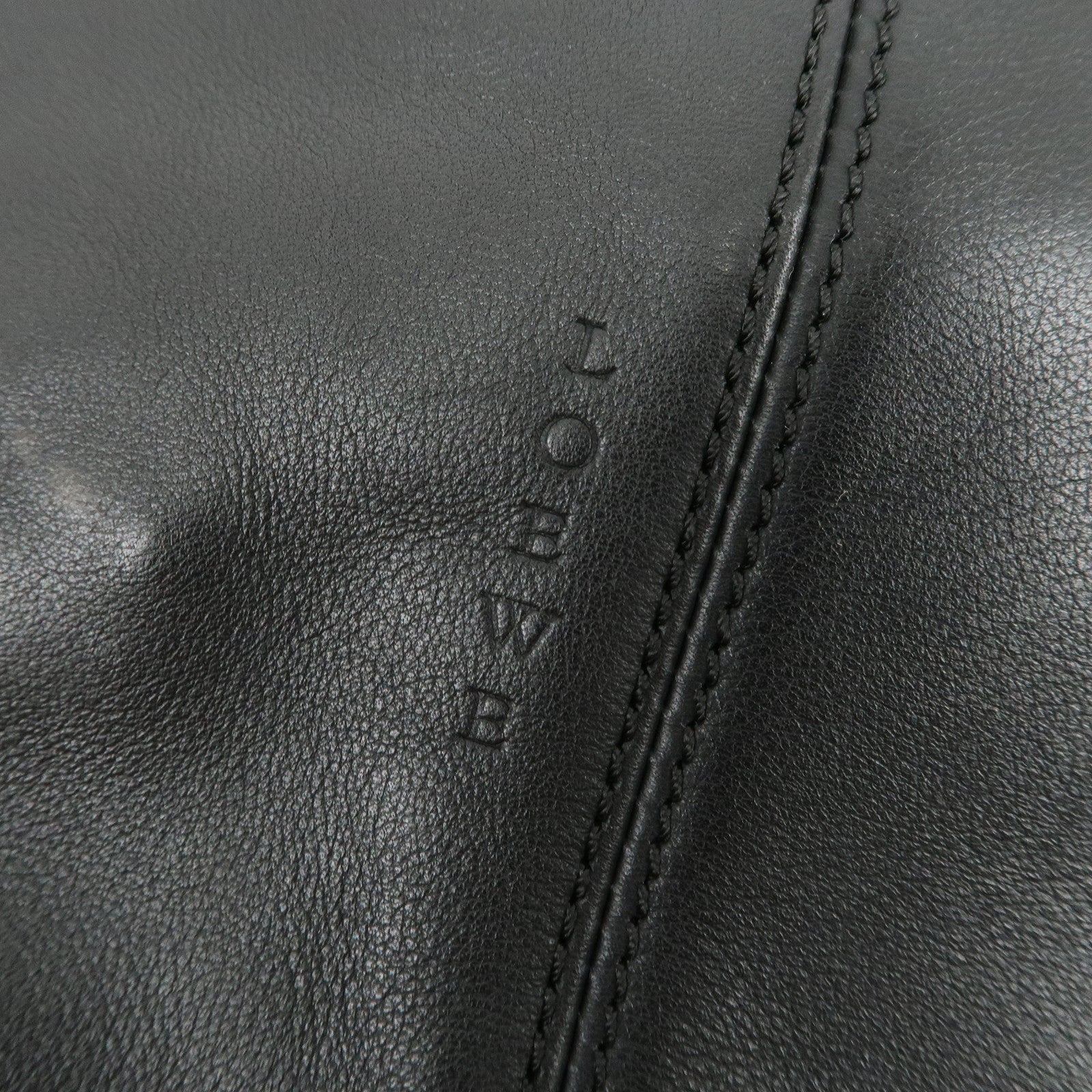 LOEWE Logo Leather Tote Bag Hand Bag Shoulder Bag Black