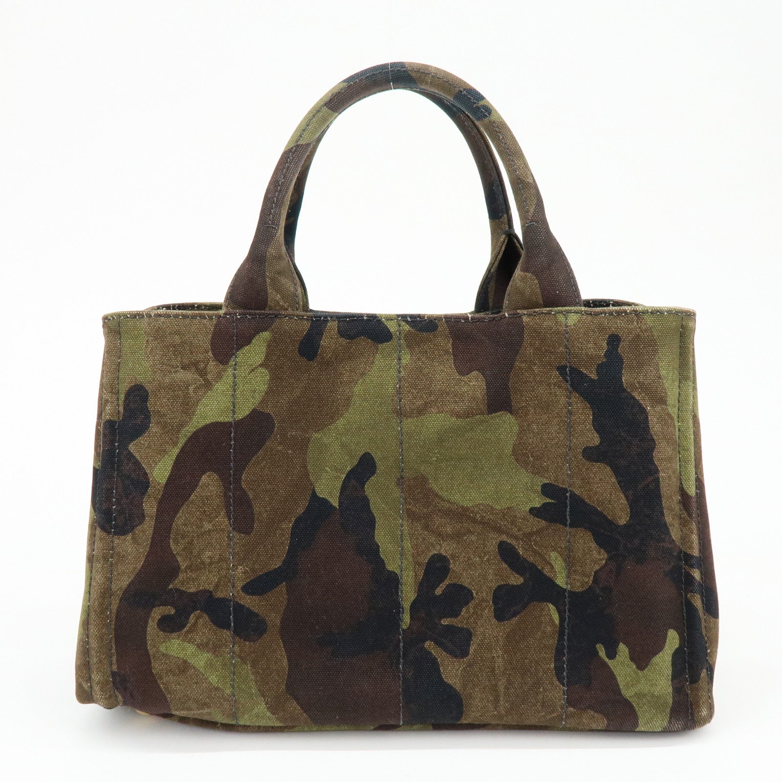 PRADA Triangle Logo Canapa Mini Canvas 2Way Bag Camouflage 1BG439