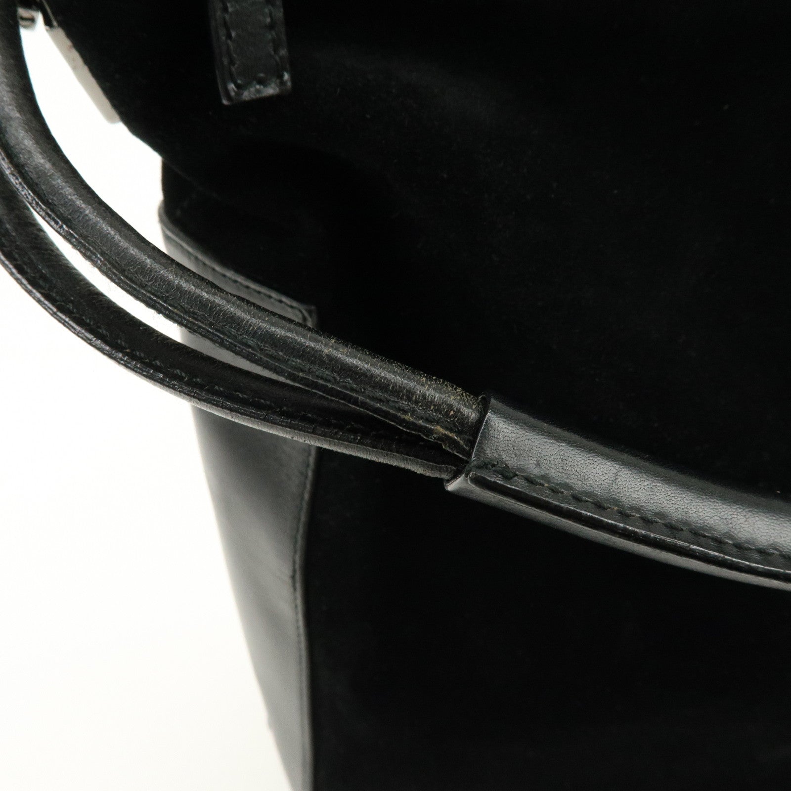 GUCCI Suede Leather Shoulder Bag Hand Bag Black 001・3770・0021222