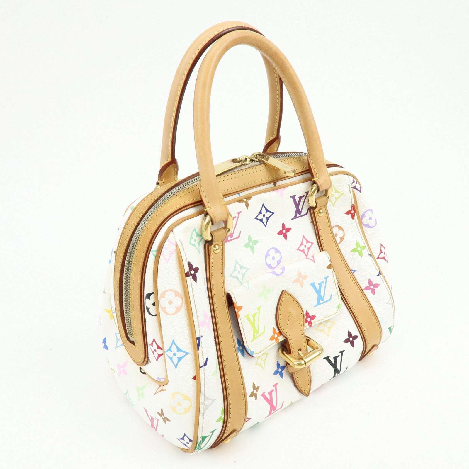 Louis Vuitton Monogram Multicolor Priscilla Hand Bag Blanc M40096 Auth Used F/S