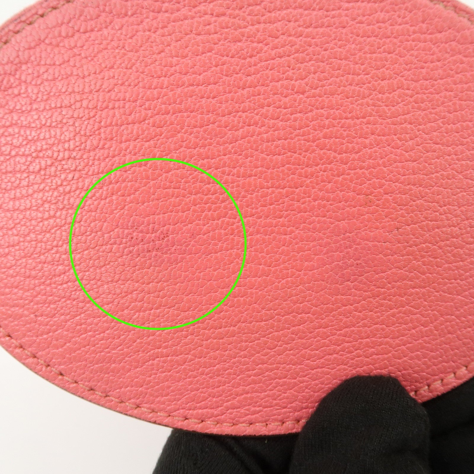 HERMES Leather Evelyne Coin Case P Engraved Rose Azalee Silver HDW