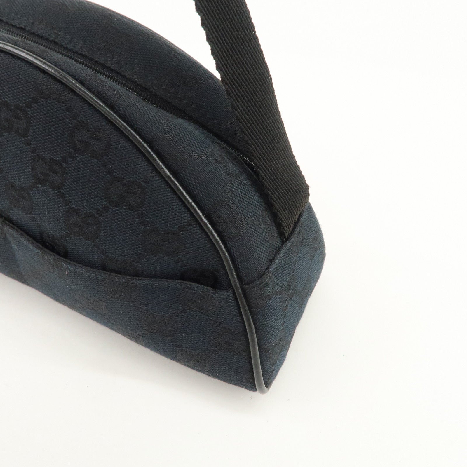 GUCCI GG Monogram Half Moon Shoulder Bag Hand Bag Black 90781