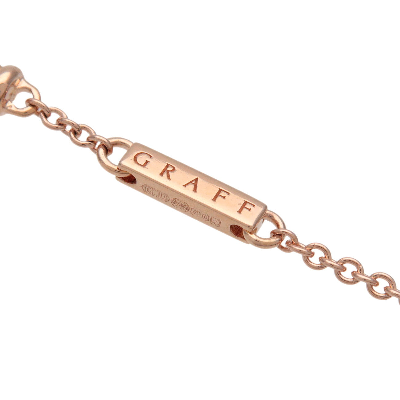 GRAFF Trapezoid Cross Necklace Diamond K18 750PG Rose Gold