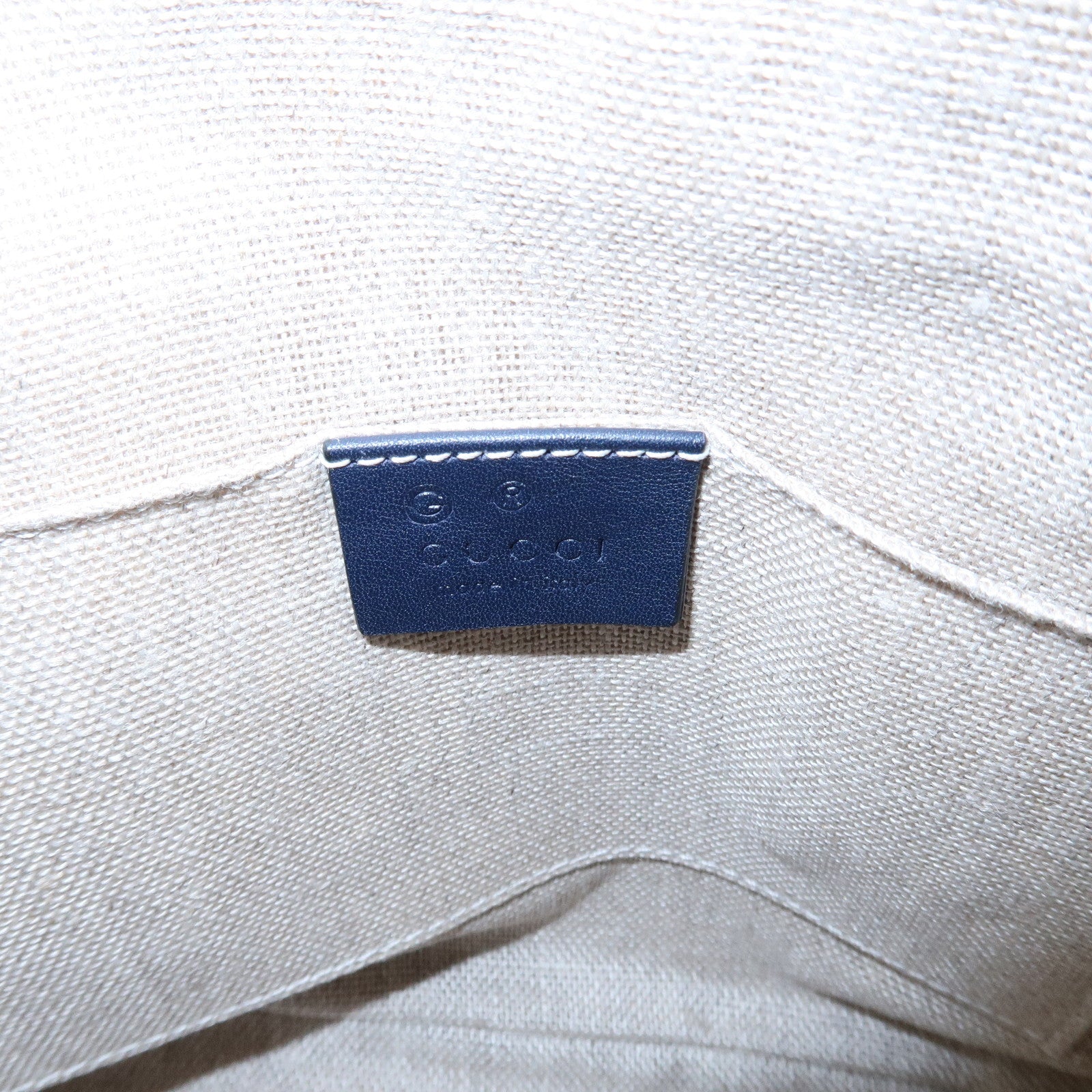 GUCCI Micro Guccissima Leather 2Way Hand Shoulder Bag Navy 449654