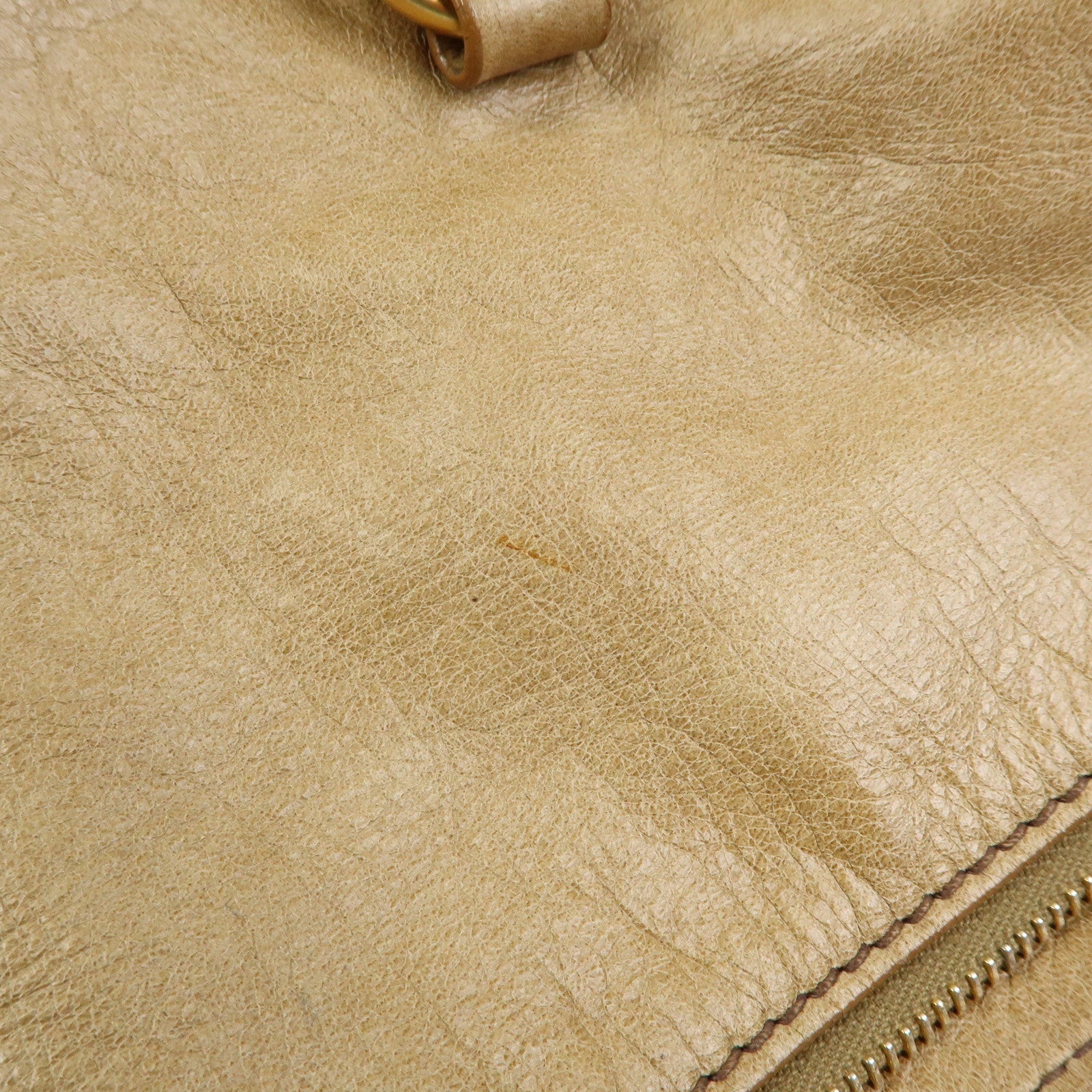 MIU MIU Leather 2Way Bag Hand Bag Shoulder Bag Beige RT0438