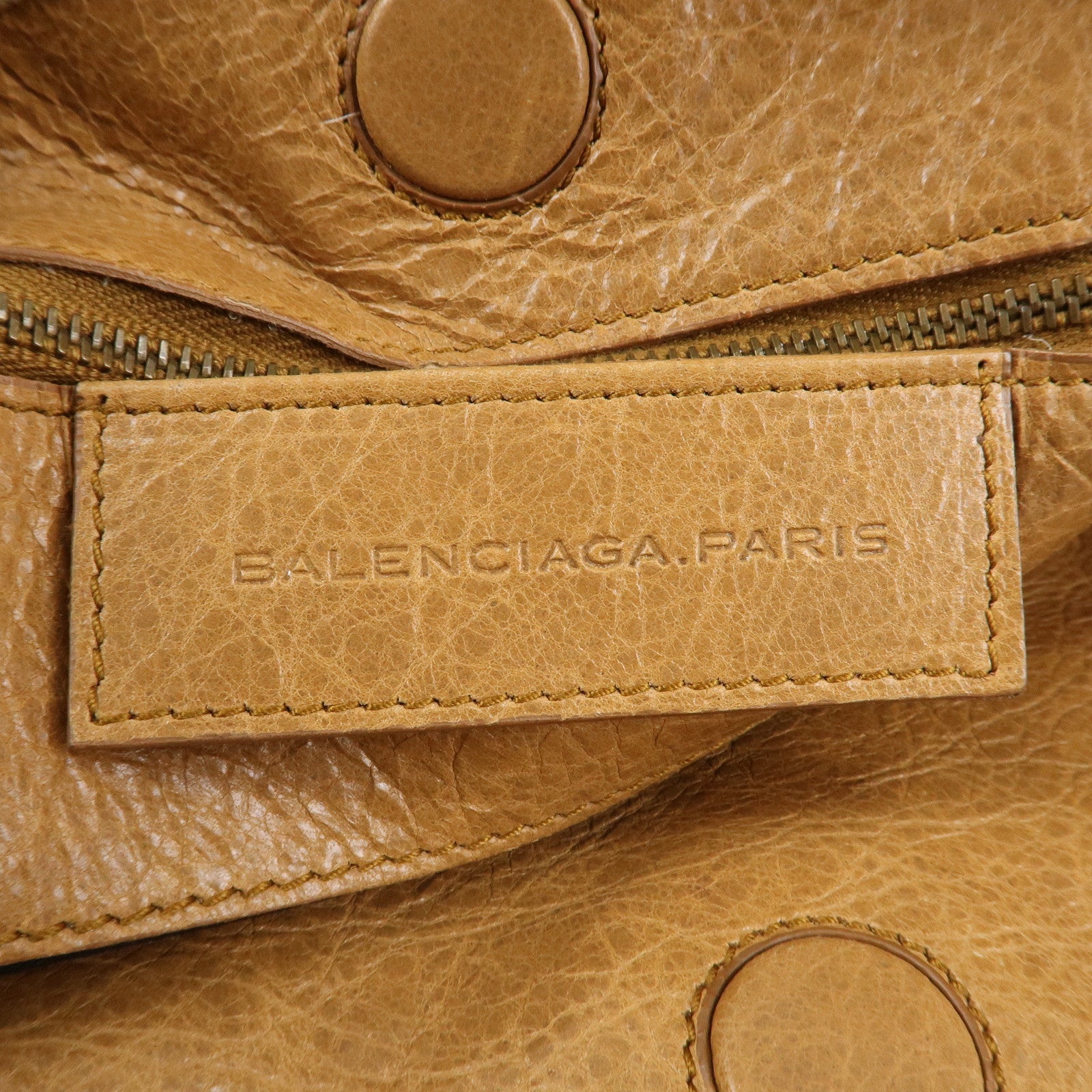 BALENCIAGA The Sunday Leather Tote Bag Hand Bag Brown 228750 Used