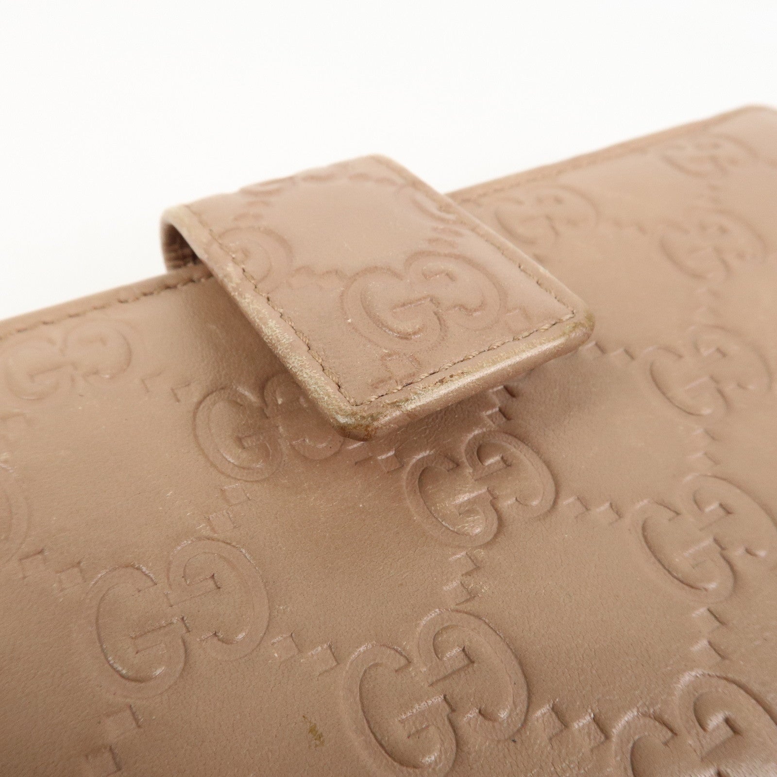 GUCCI Interlocking G Guccissima Leather Long Wallet Pink 212104