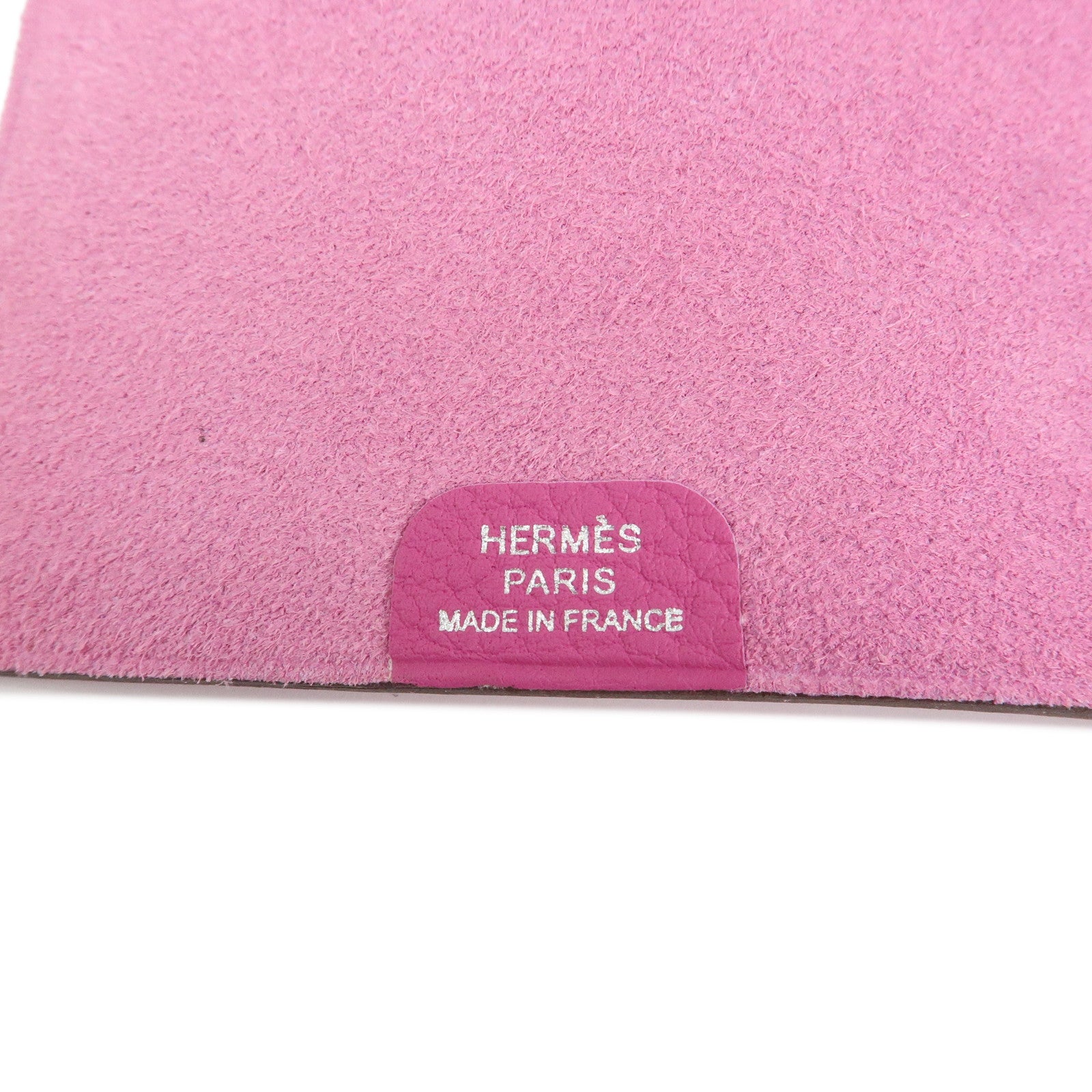 HERMES Ulysse Mini Leather C Stamped Note Book Cover Pink