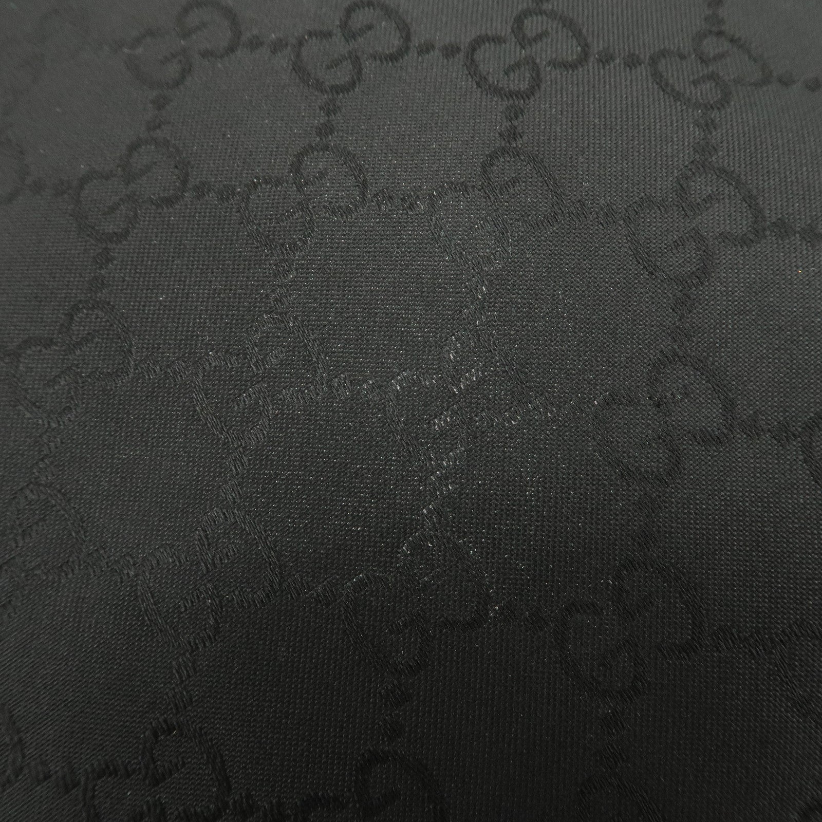 GUCCI Sherry GG Nylon Leather Shoulder Bag Black 509639