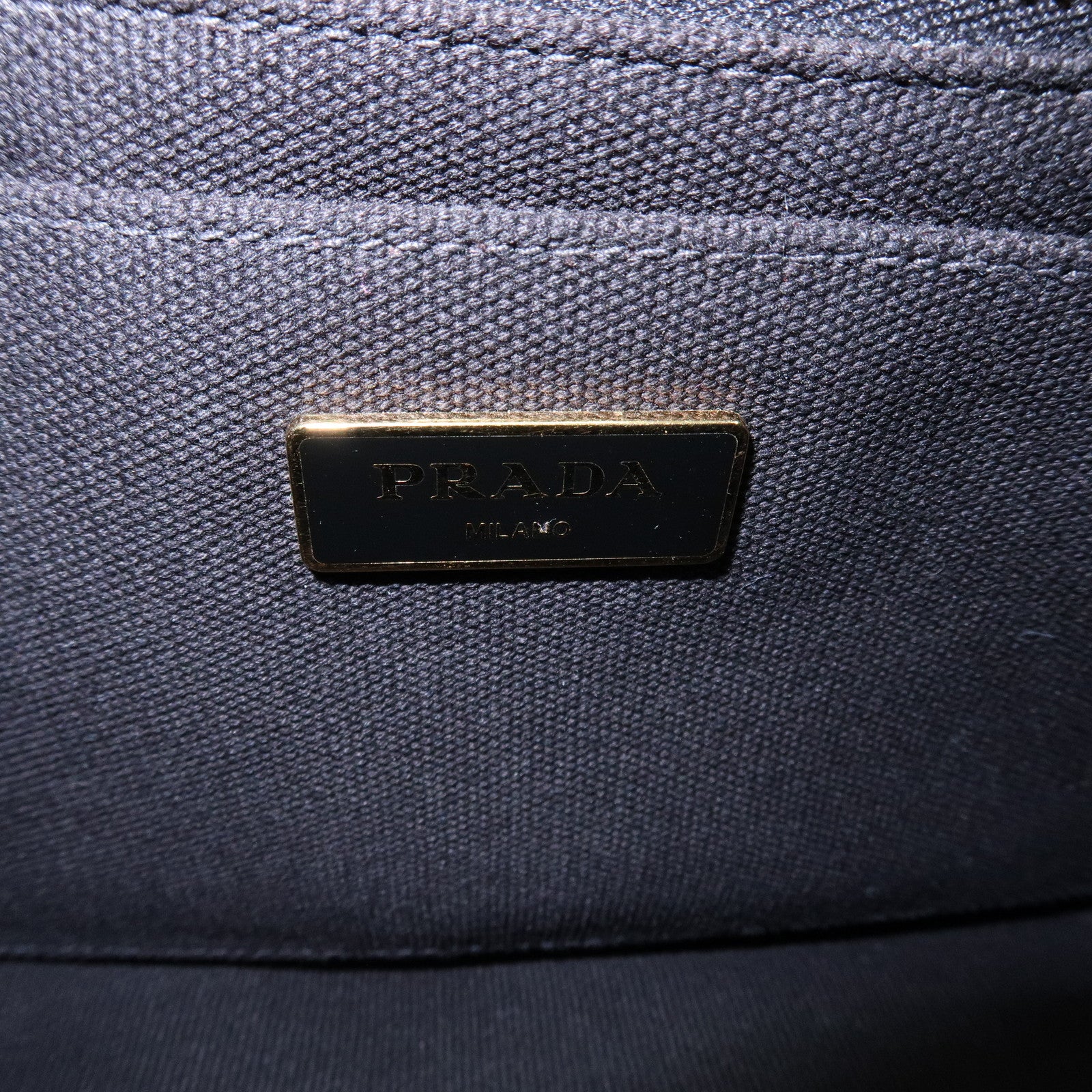 PRADA Triangle Logo Canapa Mini Canvas 2Way Hand Bag Black 1BG439