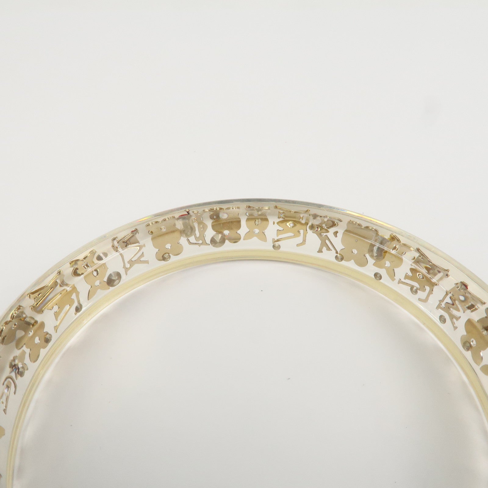 Louis Vuitton Bracelet Inclusion TPM Bangle Transparent Gold M65202