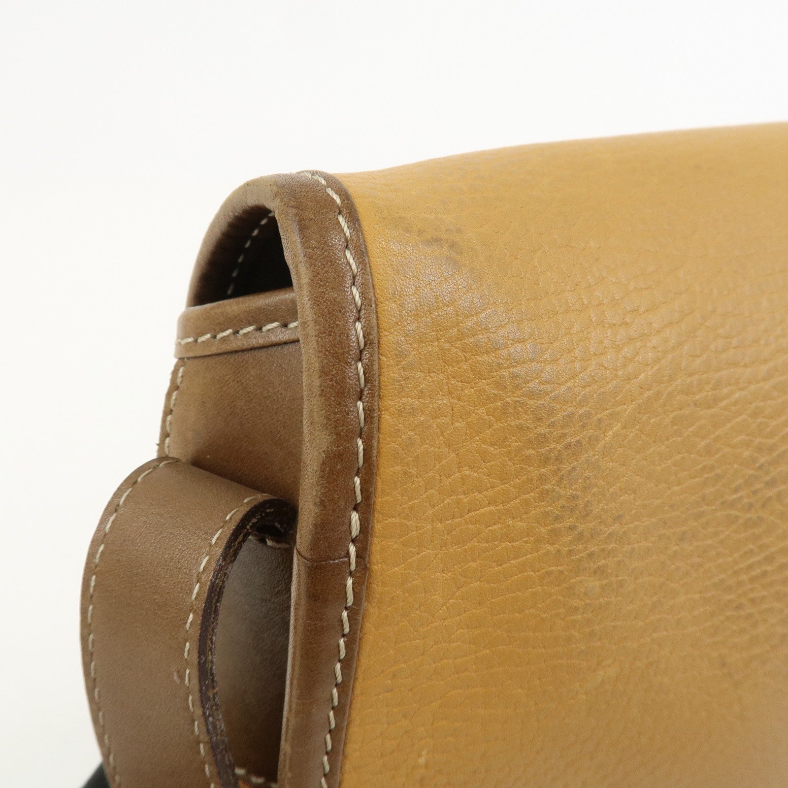 LOEWE Anagram Logo Leather Shoulder Bag Crossbody Bag Brown