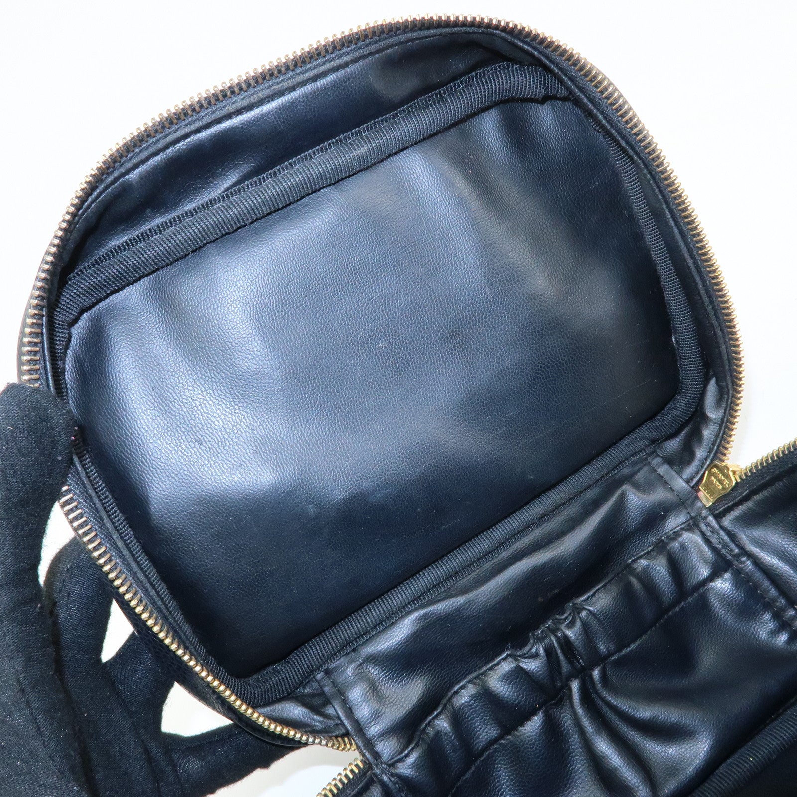 CHANEL COCO Mark Caviarskin Hand Bag Vanity Case Black A01997