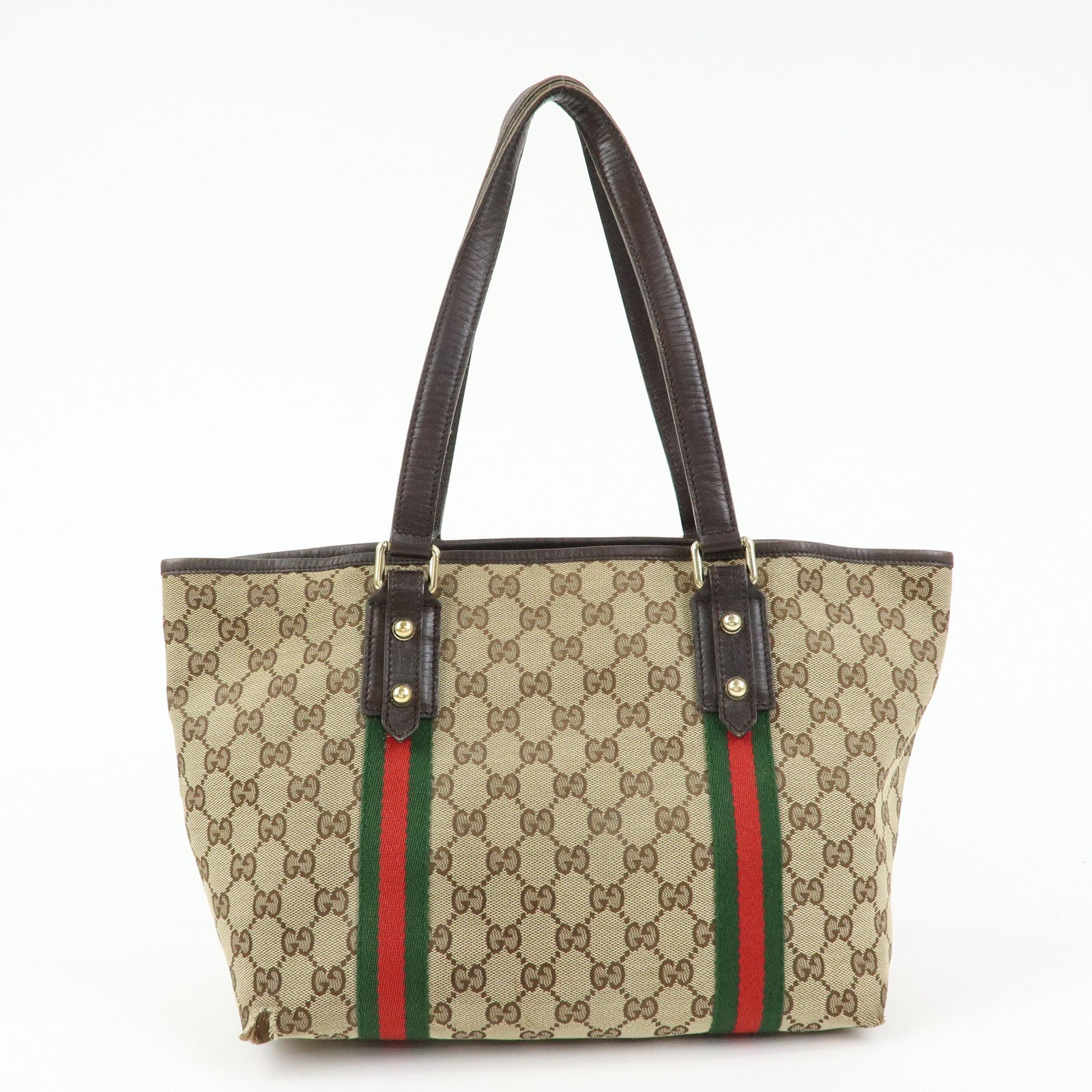 GUCCI Sherry GG Monogram Tote Bag Shoulder Bag Beige Brown 137396