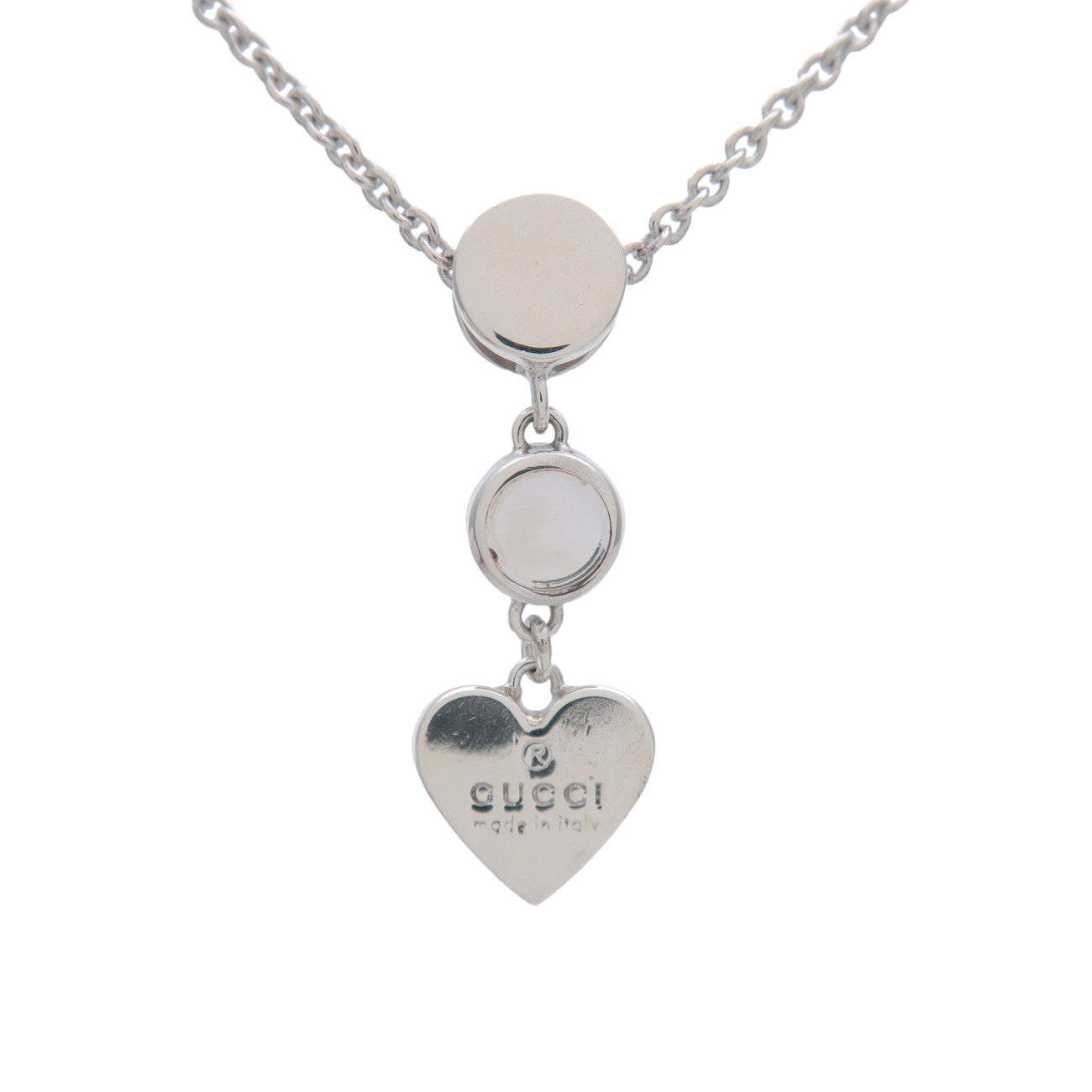 GUCCI Heart Nacklace Amethyst SV925 Silver 325871