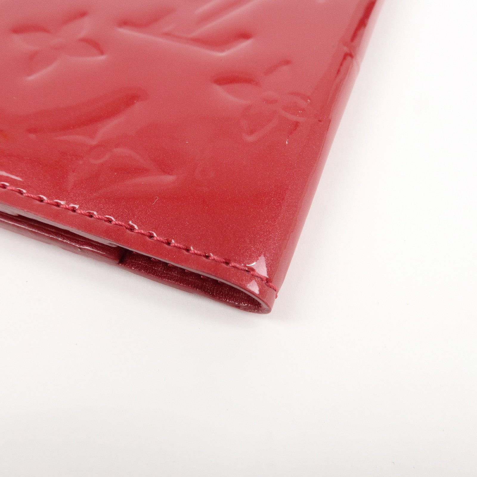 Louis Vuitton Monogram Vernis Agenda Mini Planner Cover Red R21021 Used