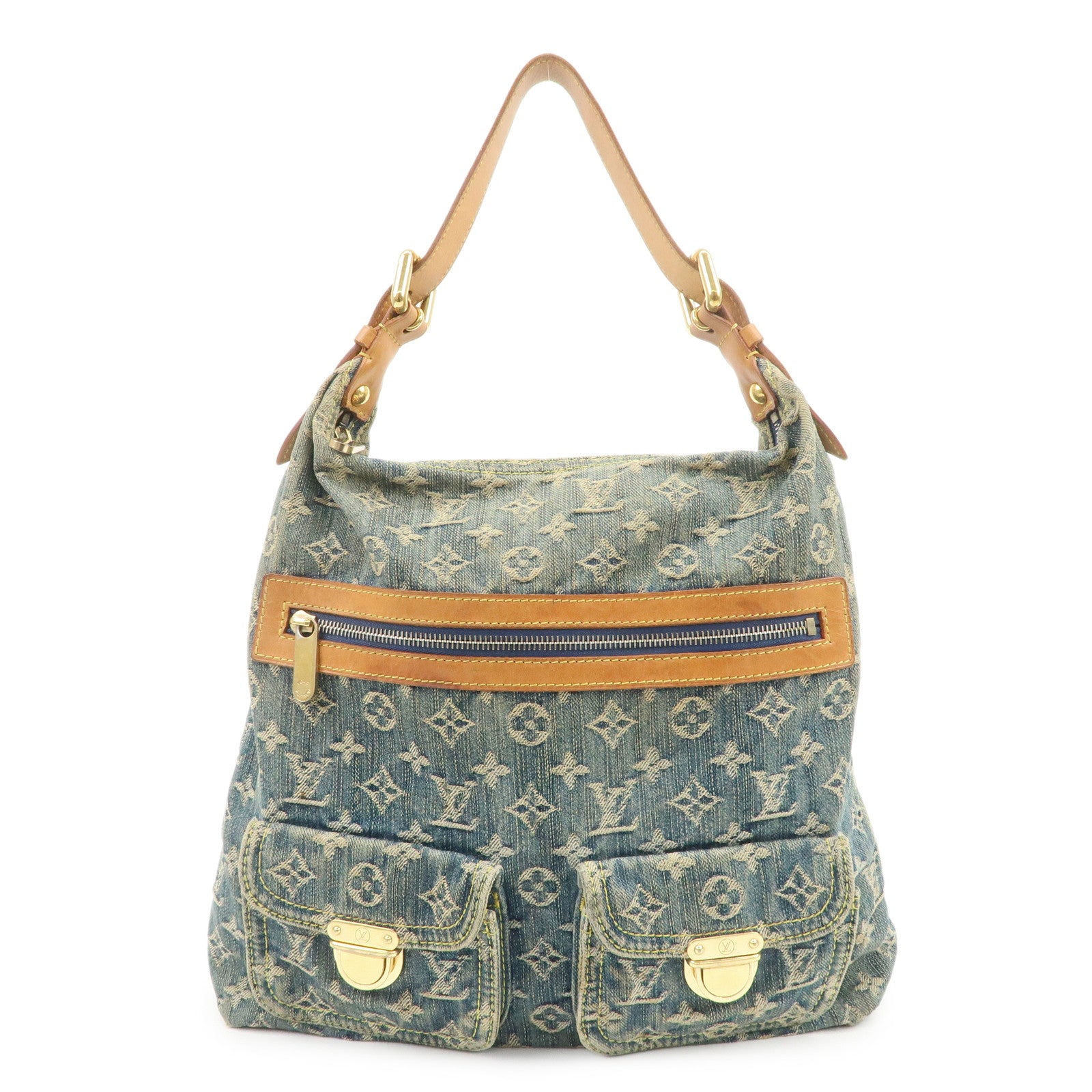 Louis Vuitton Monogram Denim Baggy GM Shoulder Bag Blue M95048