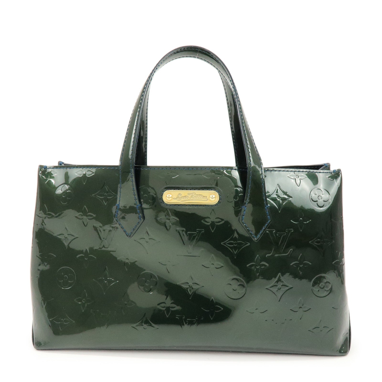 Louis Vuitton Monogram Vernis Wilshire PM Hand Bag Bleu Nuit M93684