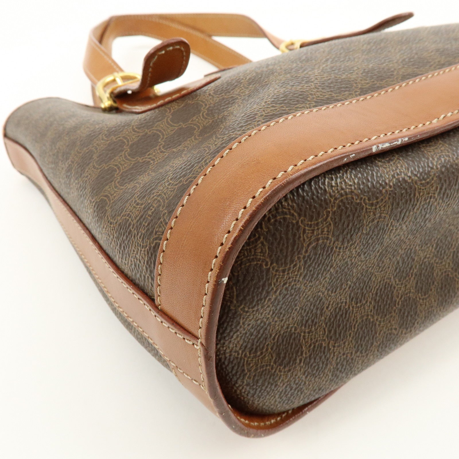 CELINE Macadam PVC Leather Tote Bag Shoulder Bag Brown