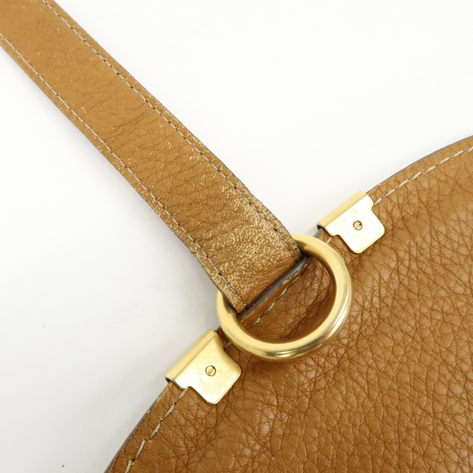 Chloe Marcie Leather Shoulder Bag Saddle Bag Crossbody Bag Brown