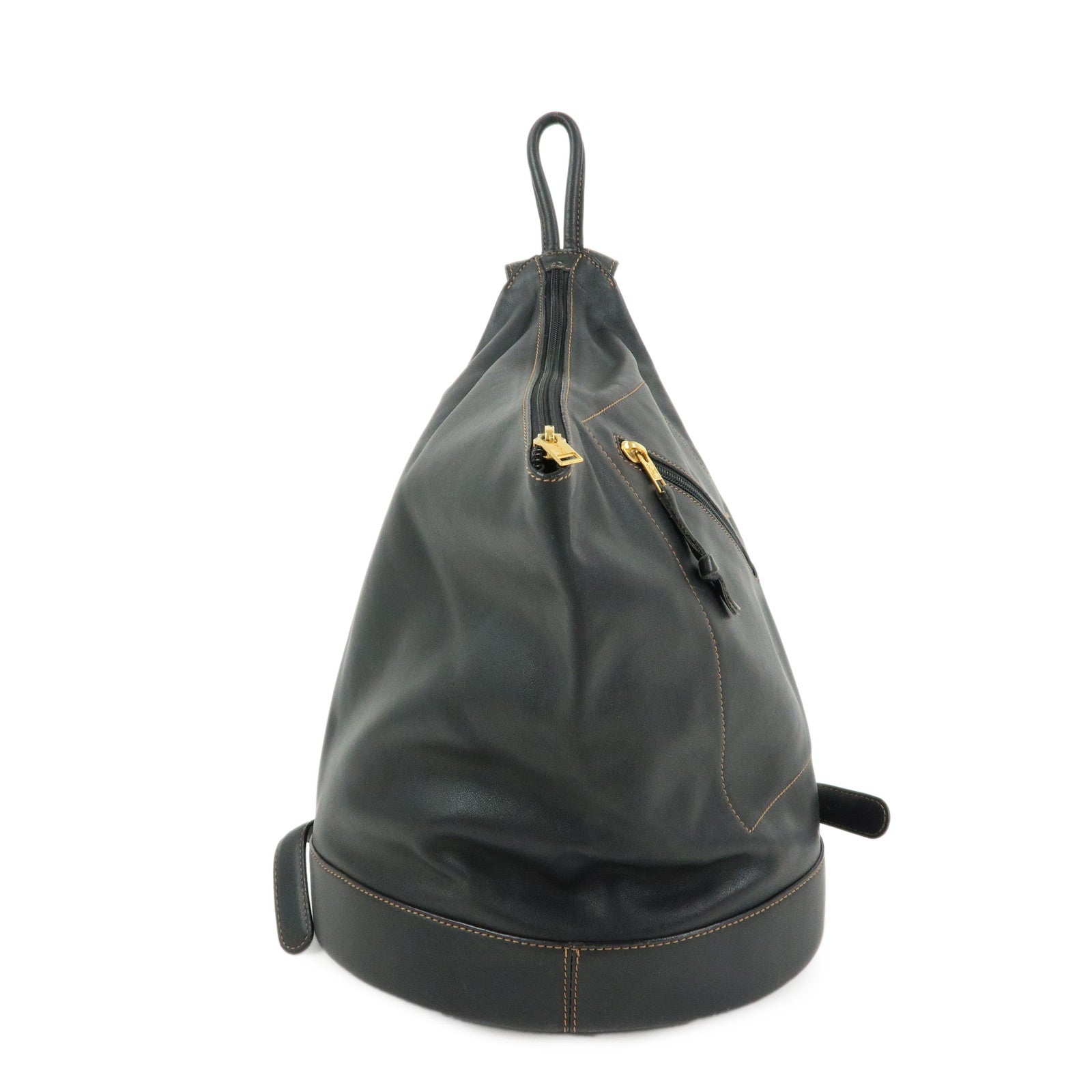 LOEWE Anton Calf Leather Backpack Rucksack Black