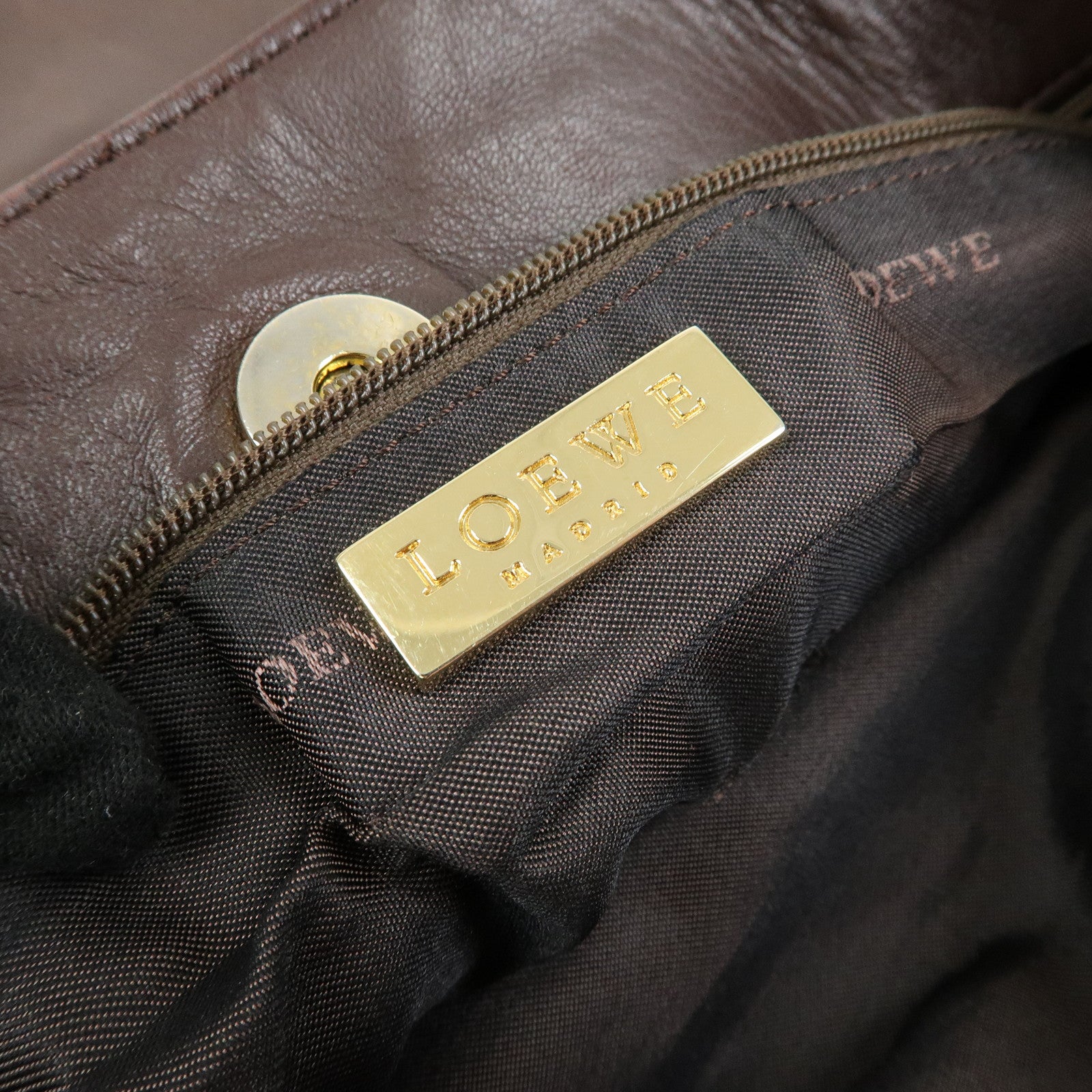 LOEWE Nappa Leather Tote Bag Hand Bag Brown