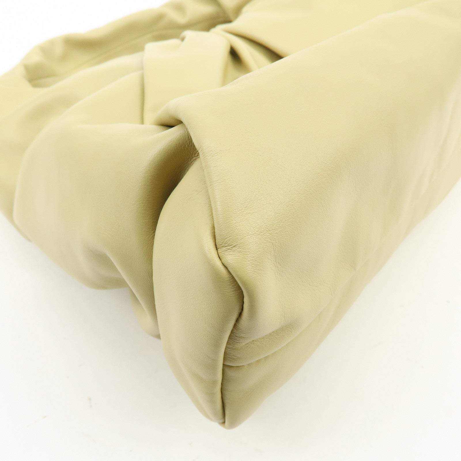 BOTTEGA VENETA The Shoulder Pouch Leather Shoulder Bag Yellow Beige