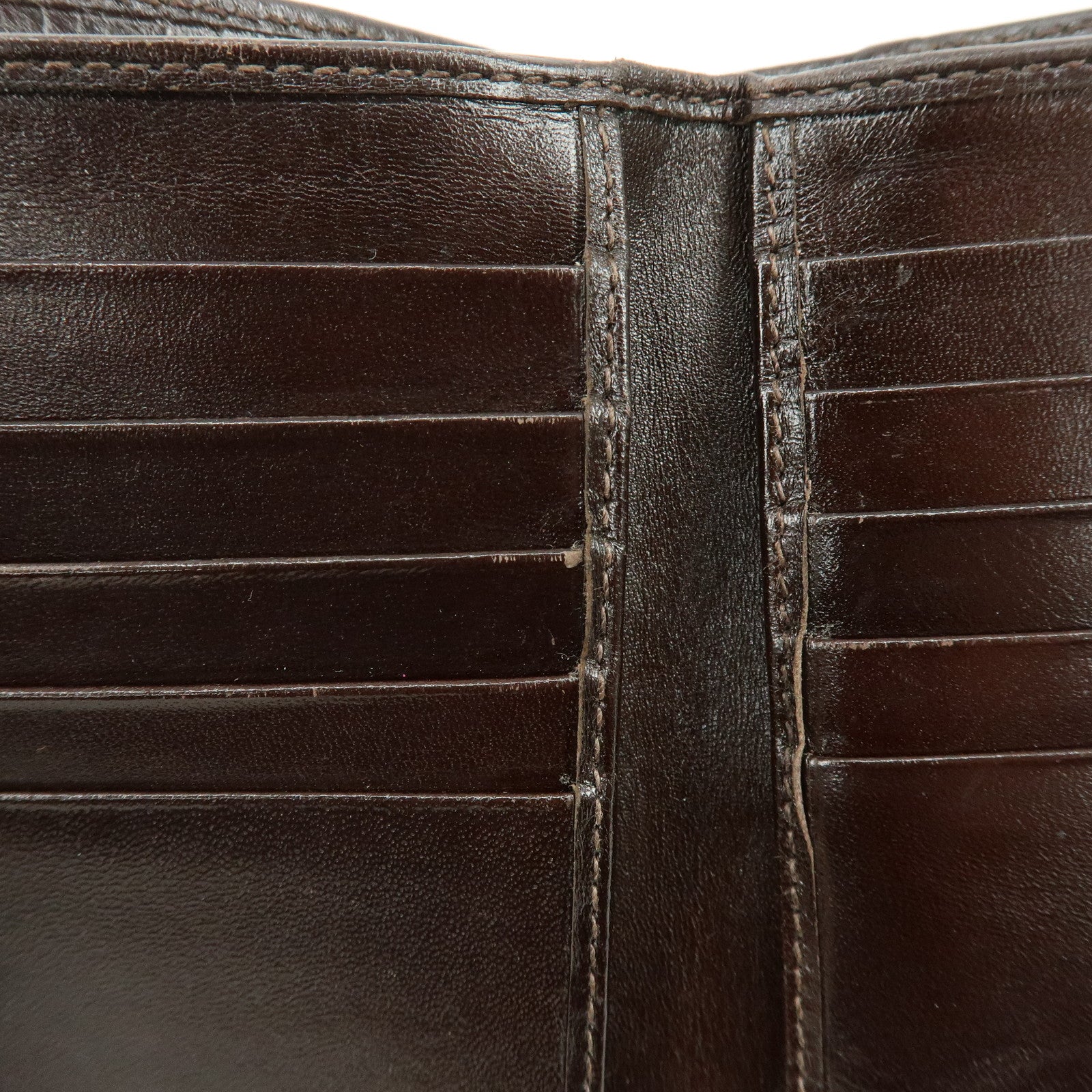 FENDI Zucca Canvas Leather Bi-fold Wallet Brown Black 01695