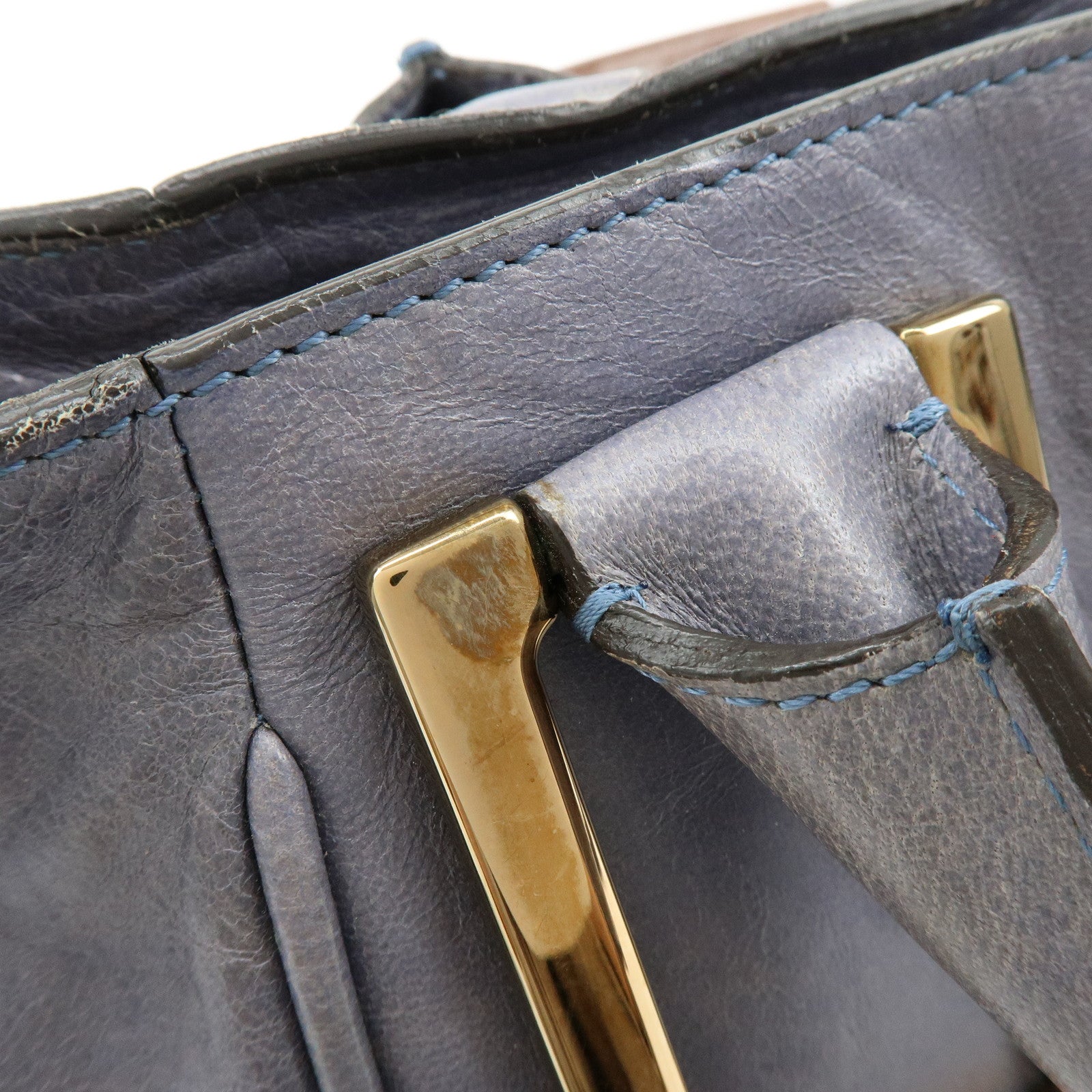 Chloe Ethel Leather 2Way Bag Shoulder Bag Hand Bag Gray