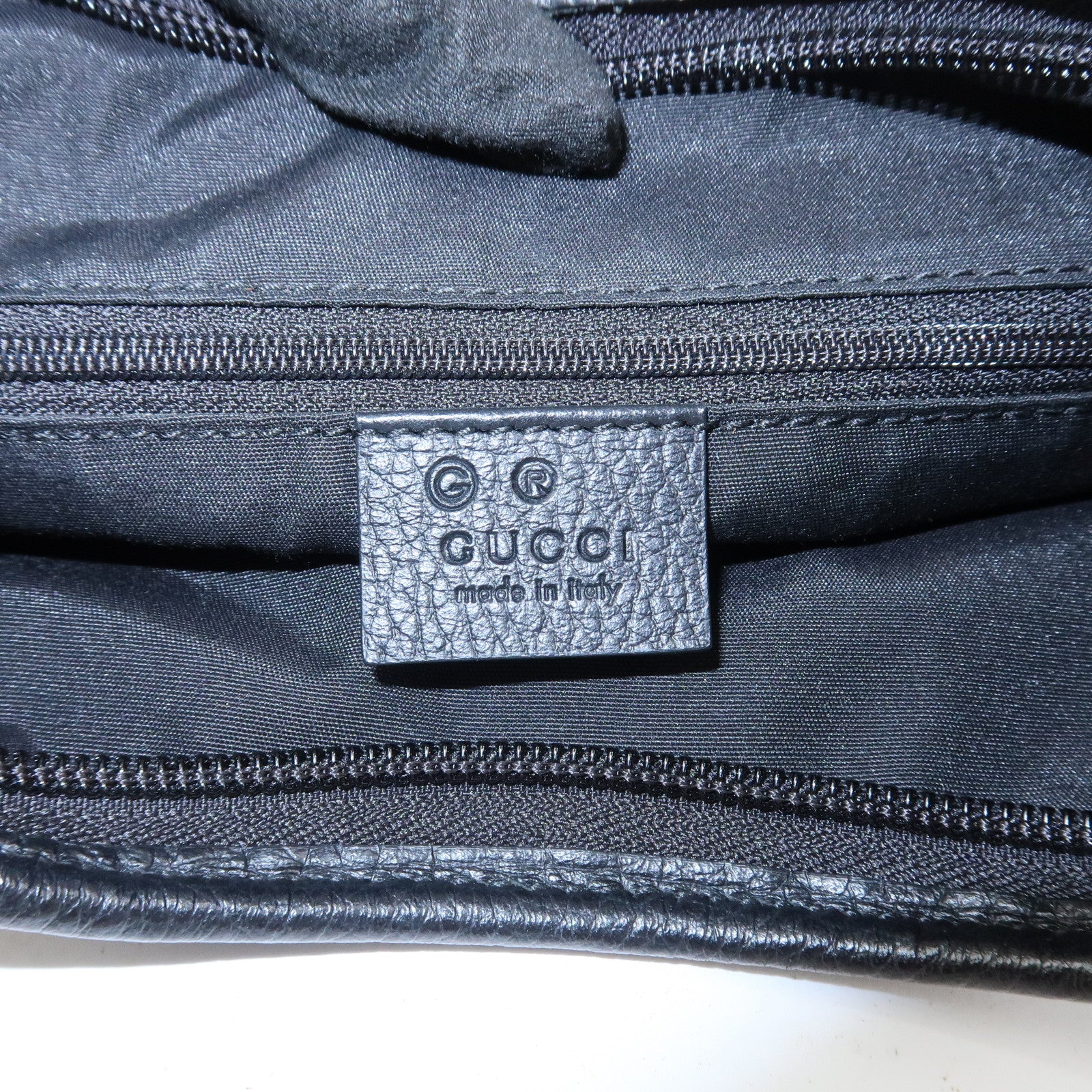 GUCCI Abbey Leather Shoulder Bag Hand Bag Black Silver S268637