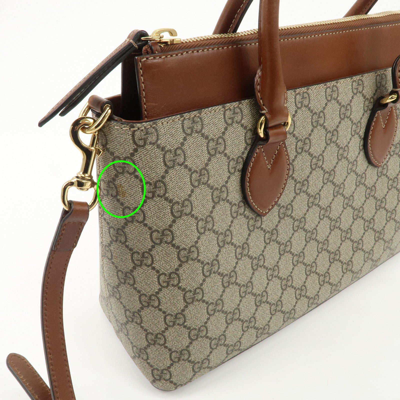 GUCCI GG Supreme GG Supreme 2WAY Bag Hand Bag Beige 409534