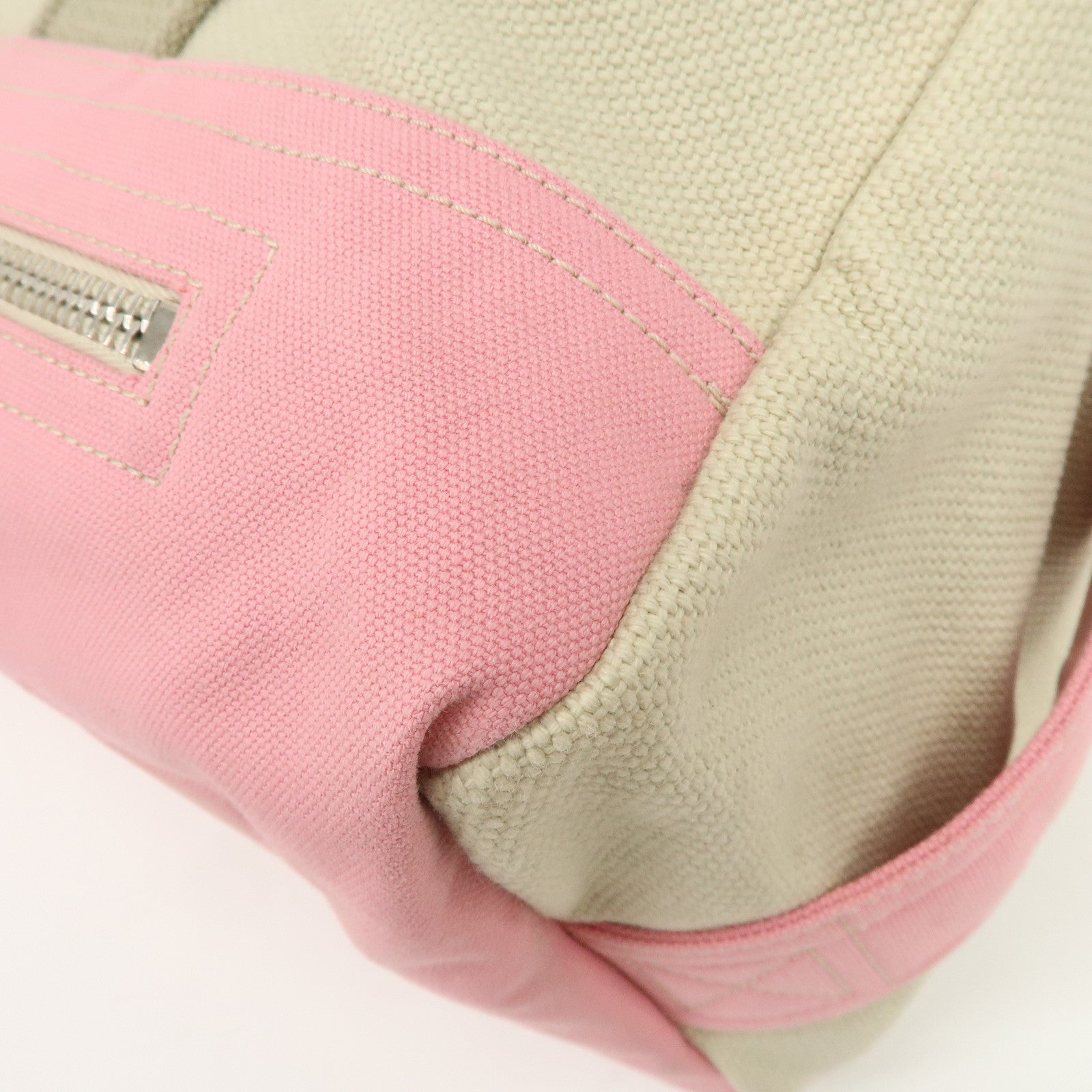 CHANEL Sport Line Canvas Boston Bag Hand Shoulder Bag Ivory Pink