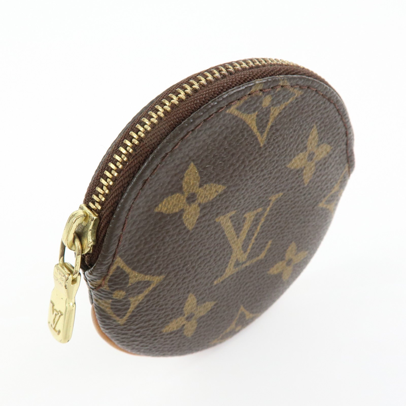 Louis Vuitton Monogram Porte Monnaie Rond Coin Case Brown M61926