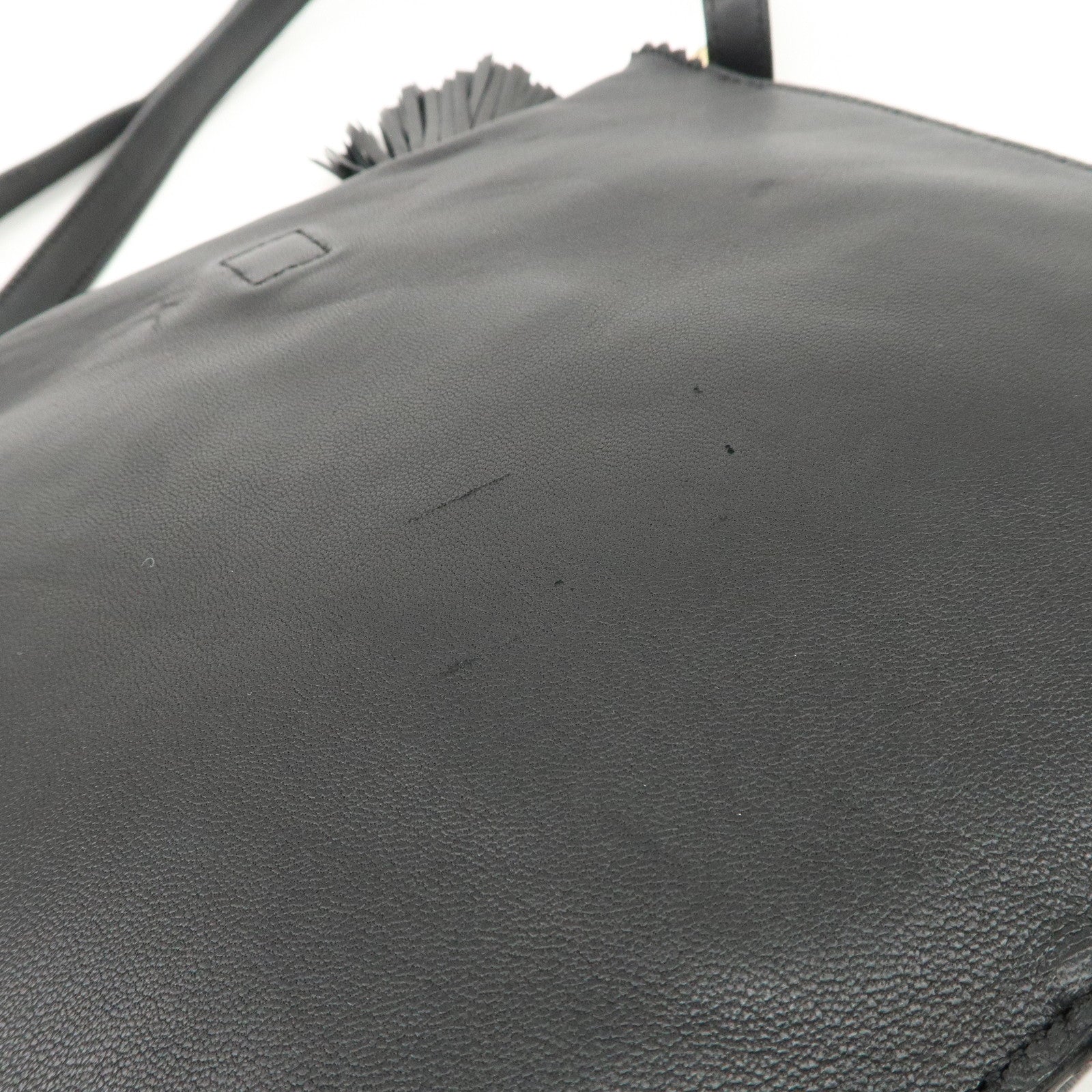 LOEWE Anagram Leather Tassel 2Way Shoulder Bag  Black 315.82.E29 Used