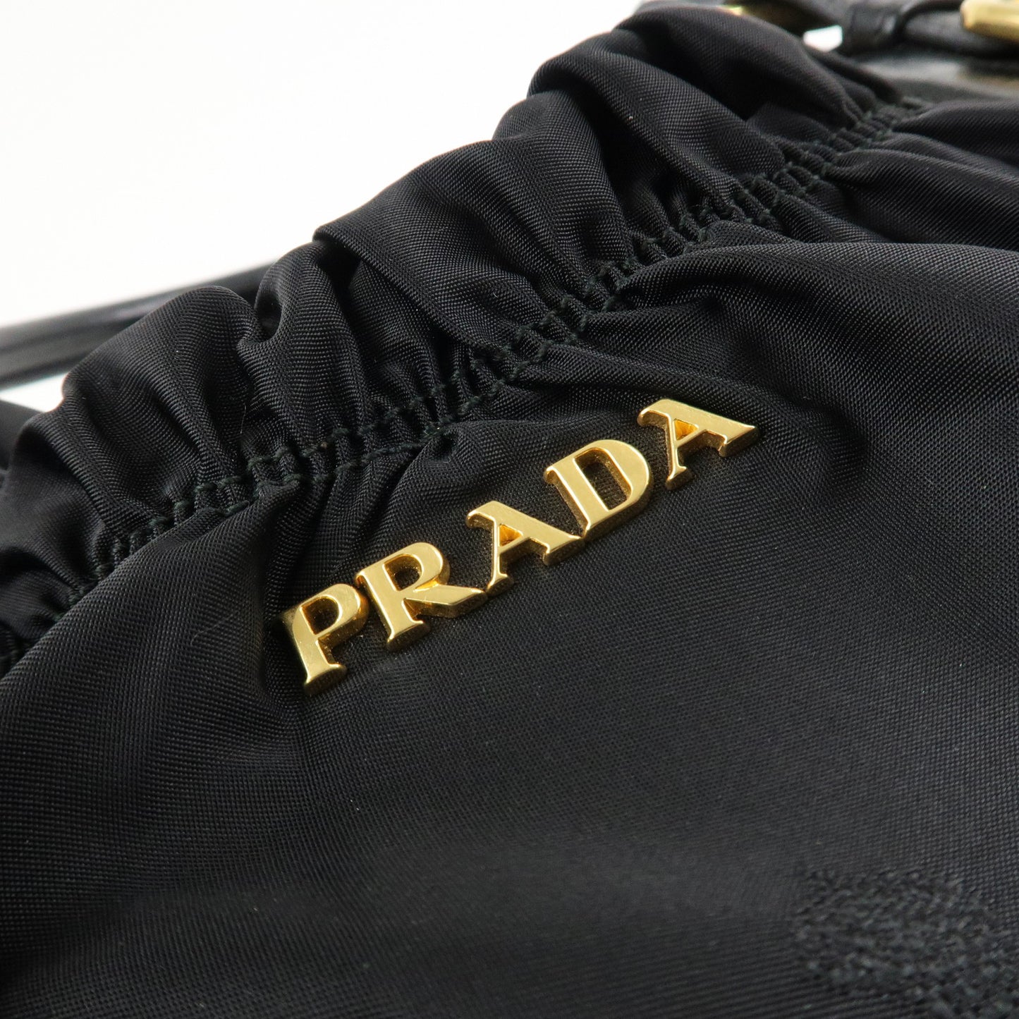 PRADA Nylon Jacquard Leather 2WAY Bag Shoulder bag Black BR4260