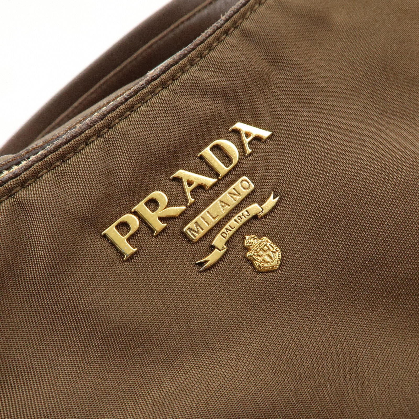 PRADA Nylon Leather 2Way Shoulder Bag Brown BR4261