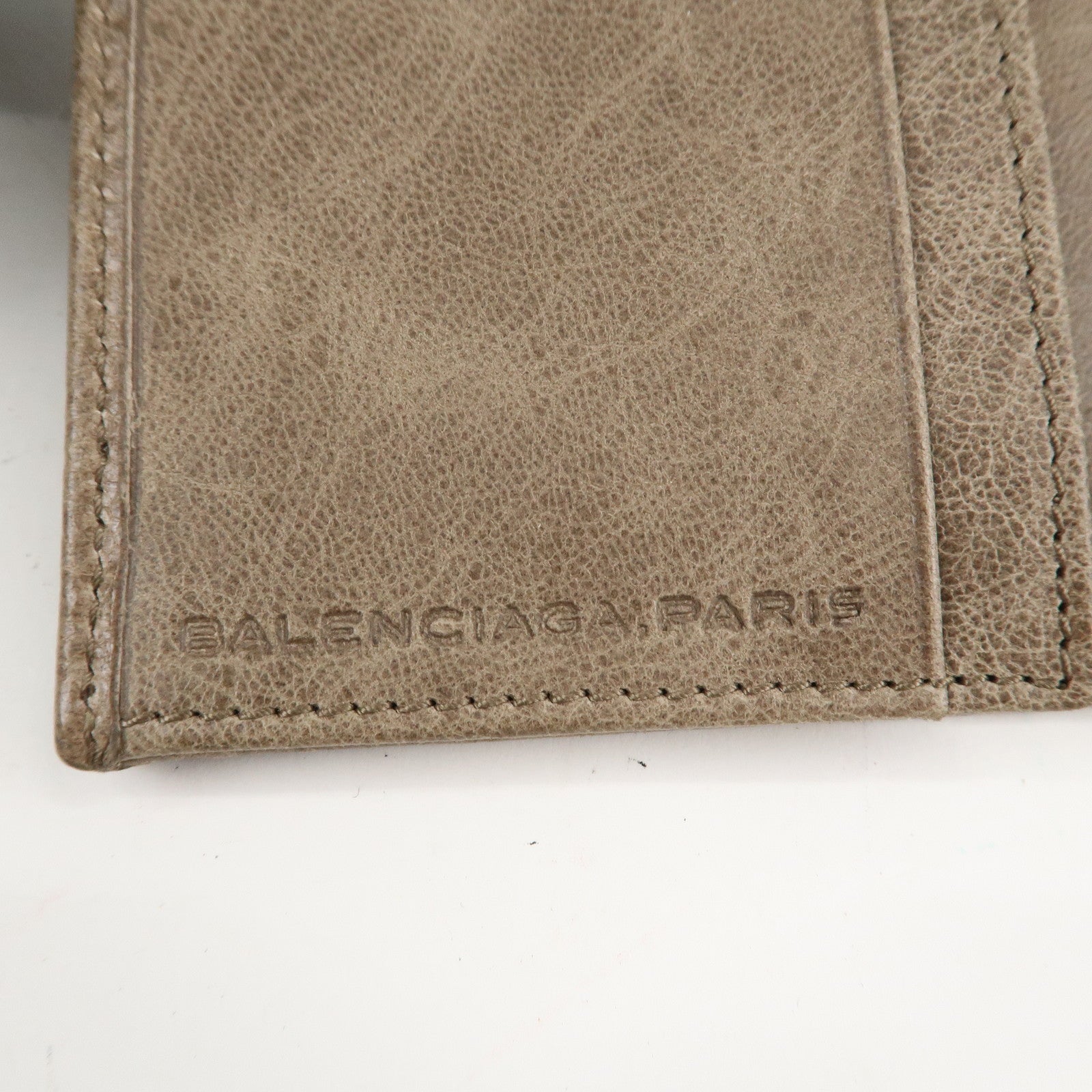 BALENCIAGA Leather Card Case Brown 253050