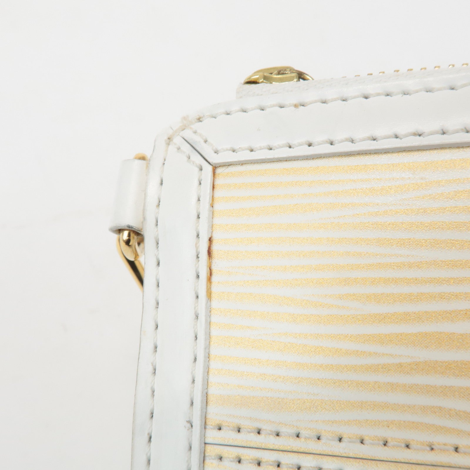 Louis Vuitton Epi Stretch Delmonico Hand Bag White Gold M54603 Used