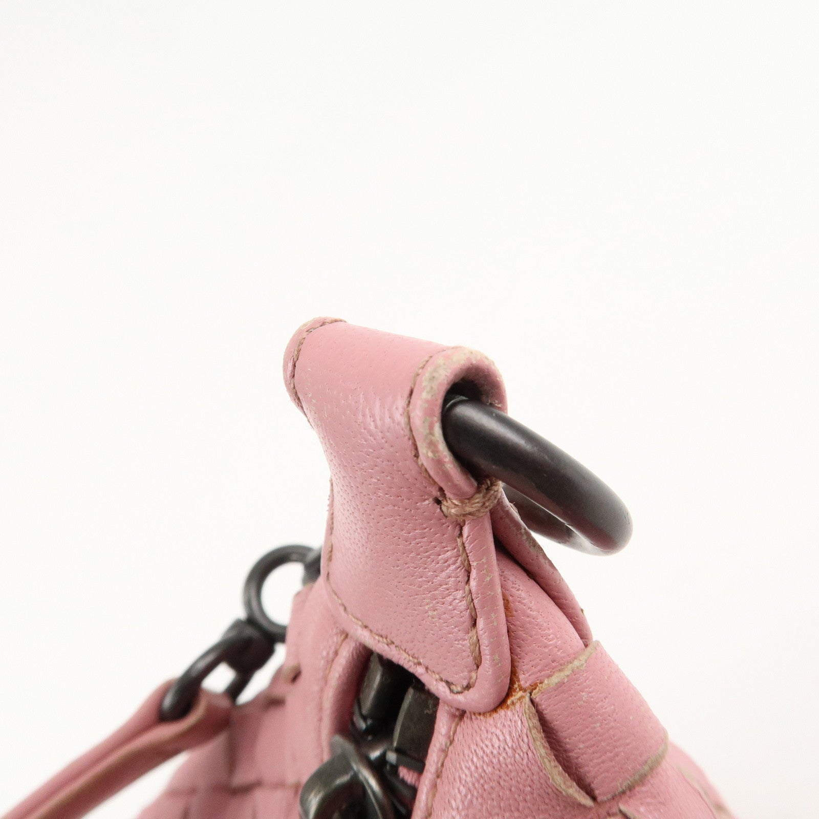 BOTTEGA VENETA Intrecciato Leather Shoulder Bag Pink