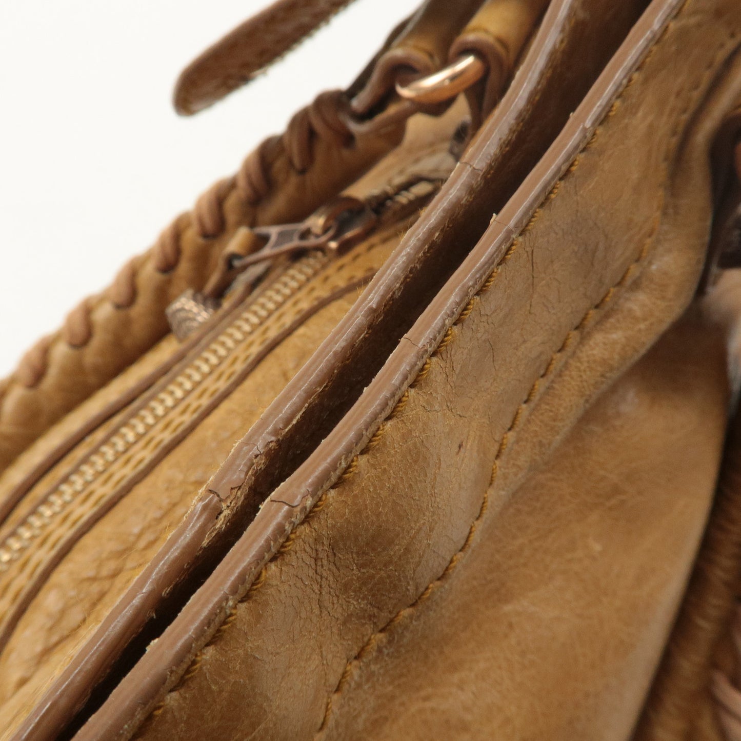 BALENCIAGA The Giant Town Leather 2Way Hand Bag Light Brown 285434