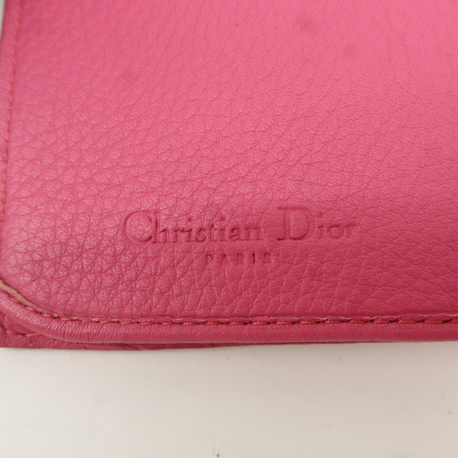 Christian Dior Trotter Canvas Leather Bi-fold Long Wallet Pink