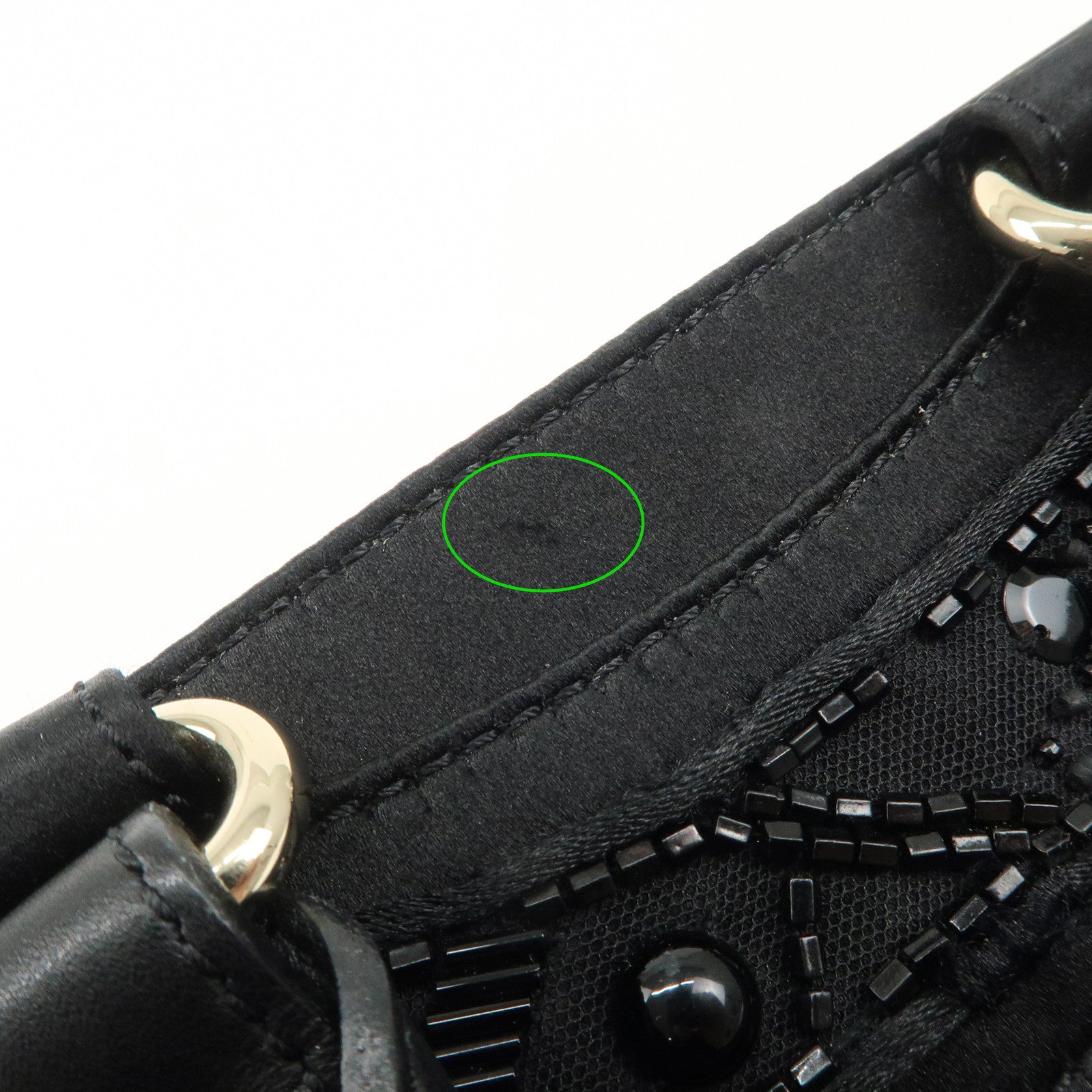 CELINE Macadam Satin Leather Mini Boogie Bag Beads Macadam Stamp Used