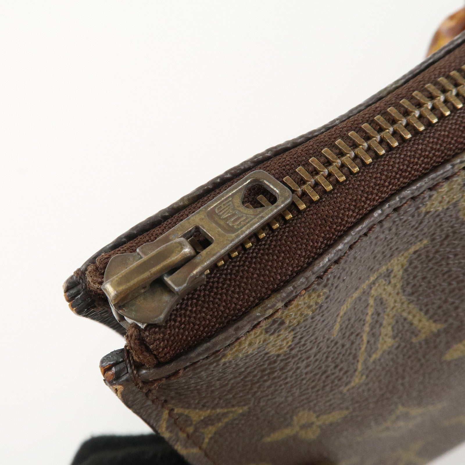 Louis Vuitton Monogram Sac Triangle Hand Bag Brown M51360 Used