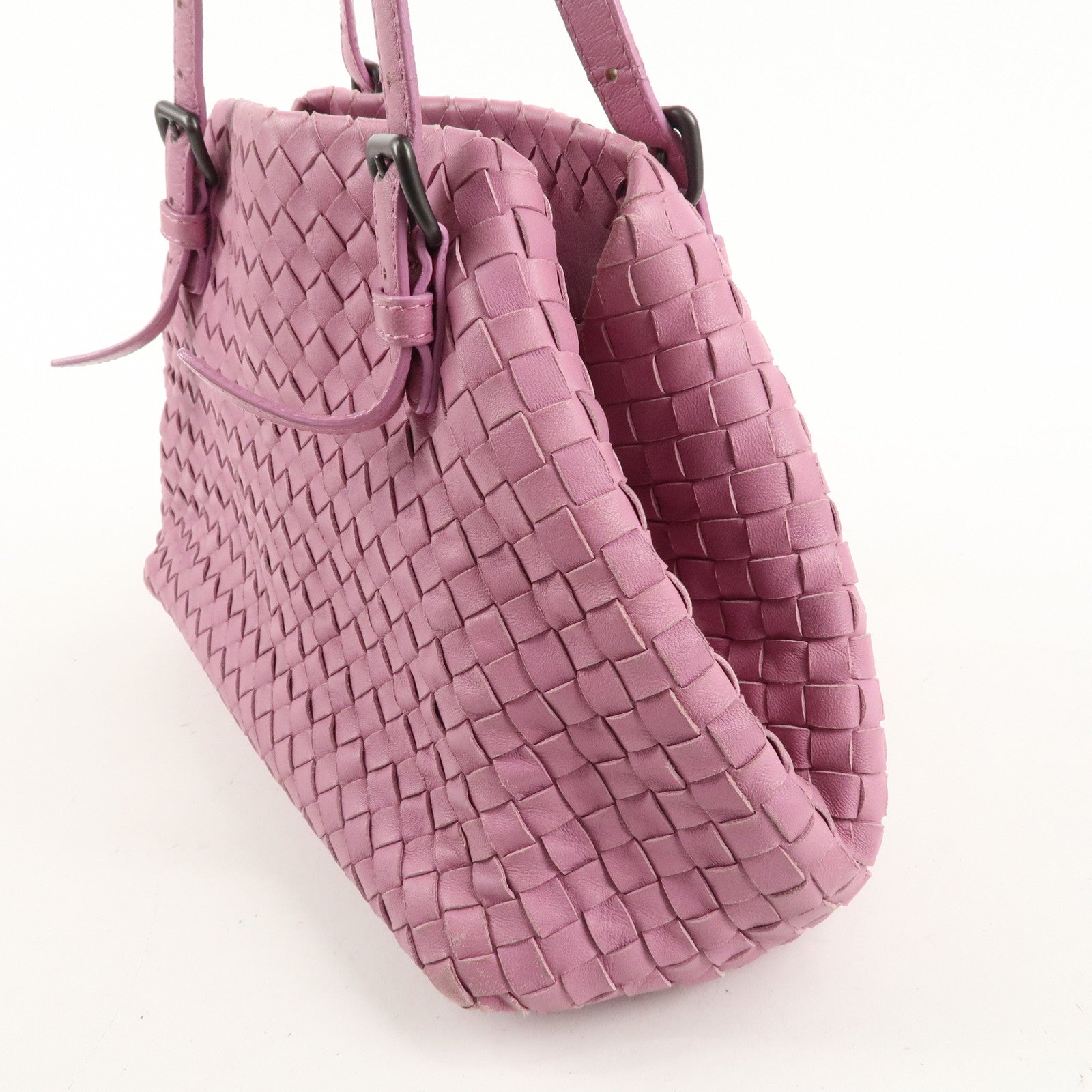 BOTTEGA VENETA Intrecciato Leather Mini Cesta Tote Bag Pink 481709