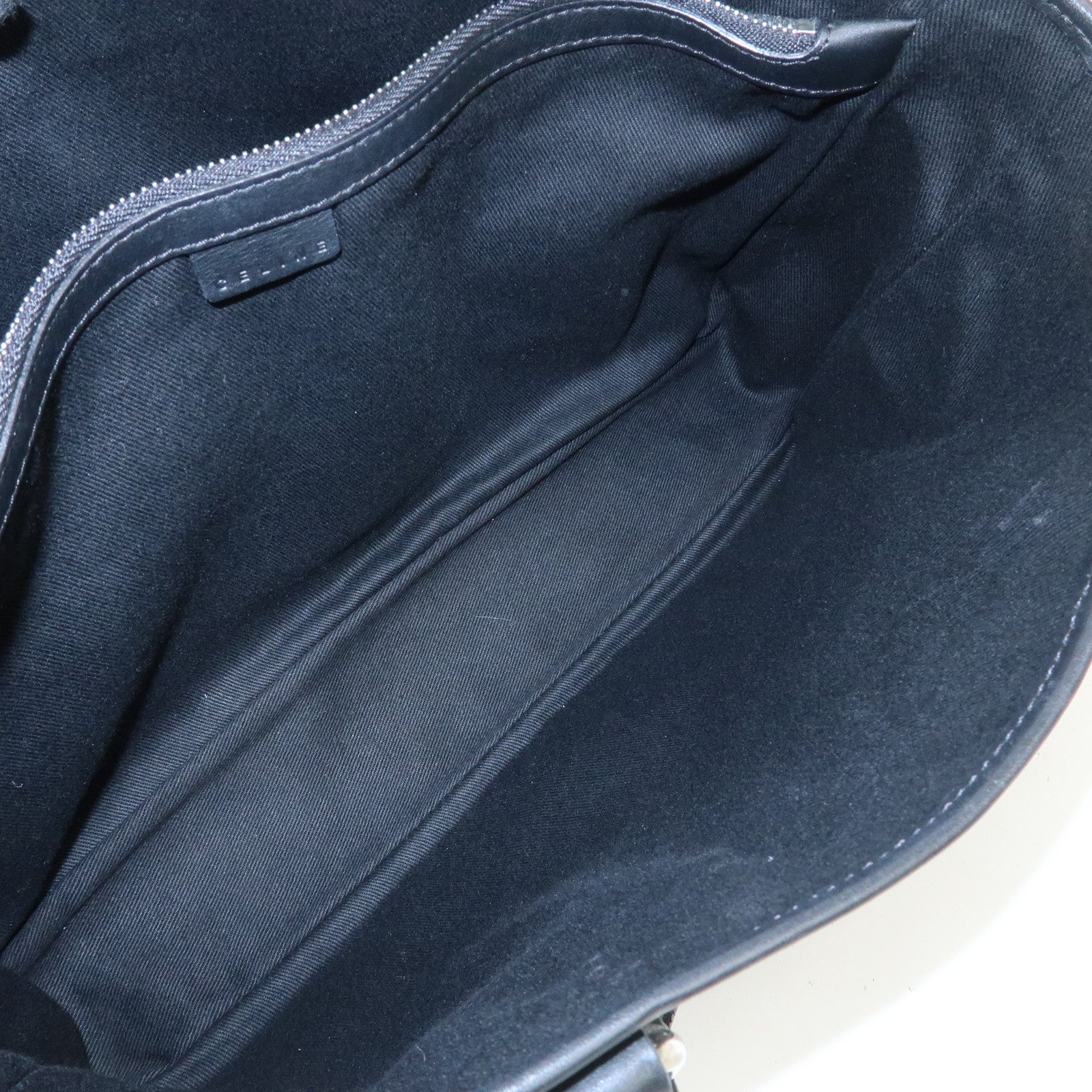 CELINE Macadam Canvas Leather Hand Bag Tote Bag Black CE00/23 Used