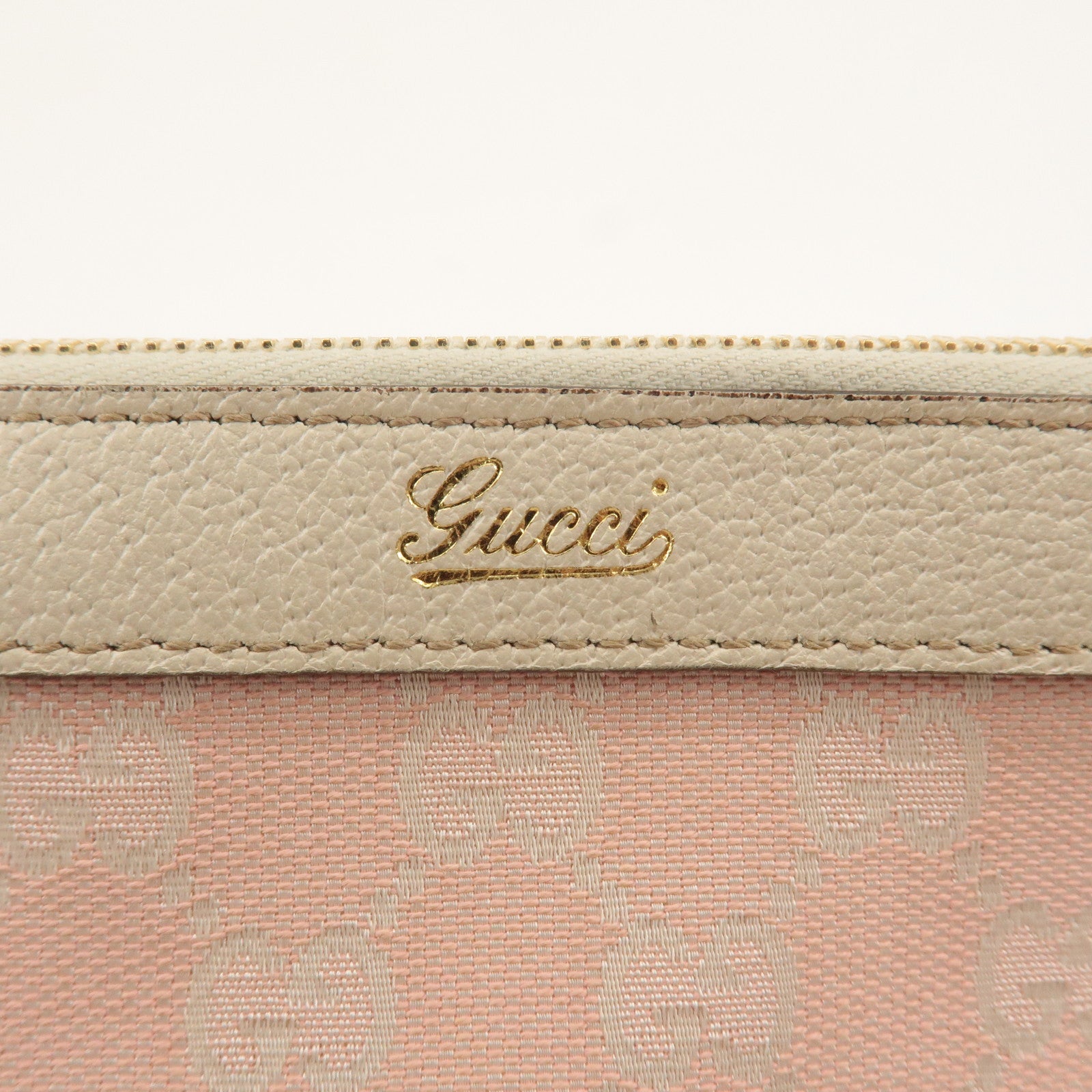 GUCCI Abbey GG Canvas Leather Tote Hand Bag Pink White 141470