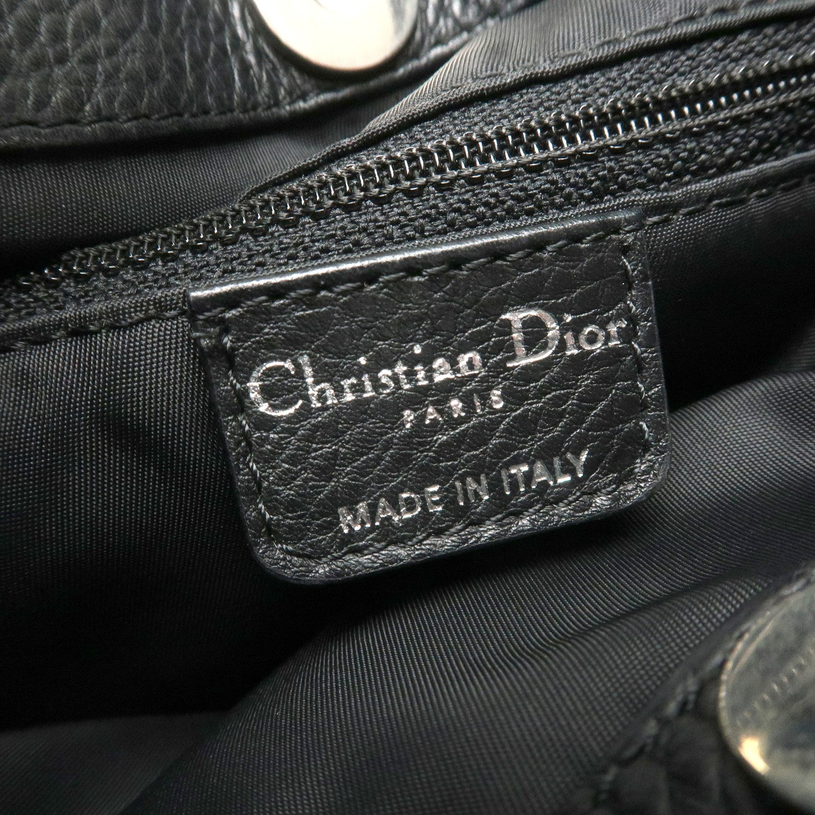 Christian Dior Trotter Canvas Leather One Shoulder Bag Black